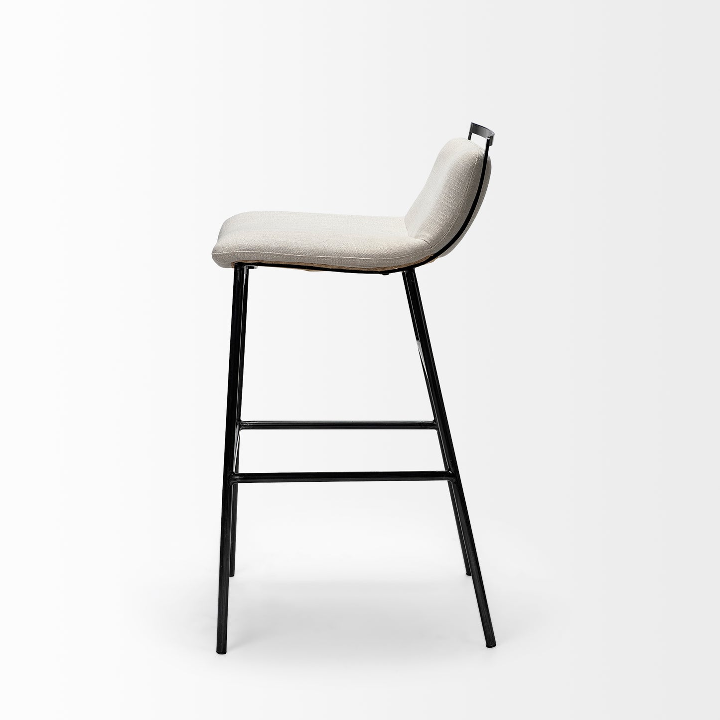 Kavalan Upholstered Seat Bar Counter Stool Beige Fabric | Gray Metal | Counter - bar-stools