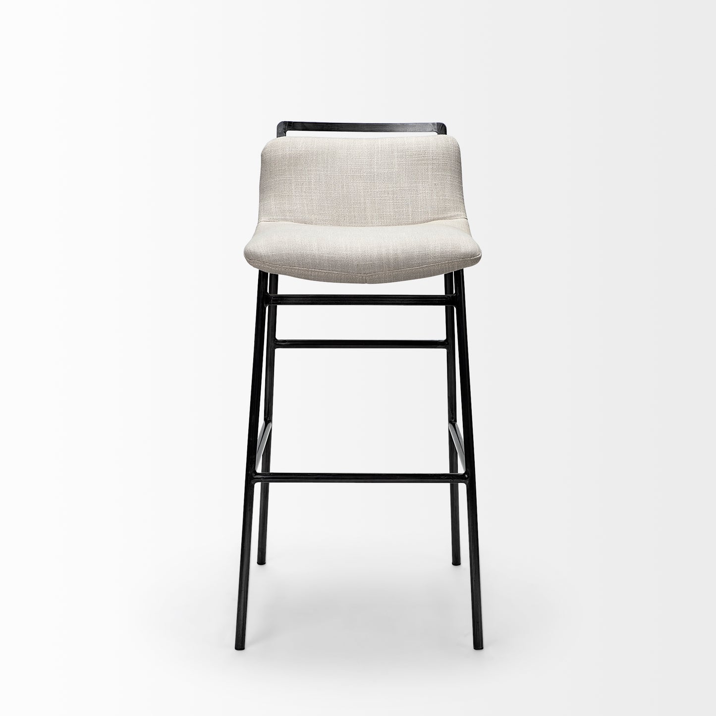 Kavalan Upholstered Seat Bar Counter Stool Beige Fabric | Gray Metal | Counter - bar-stools