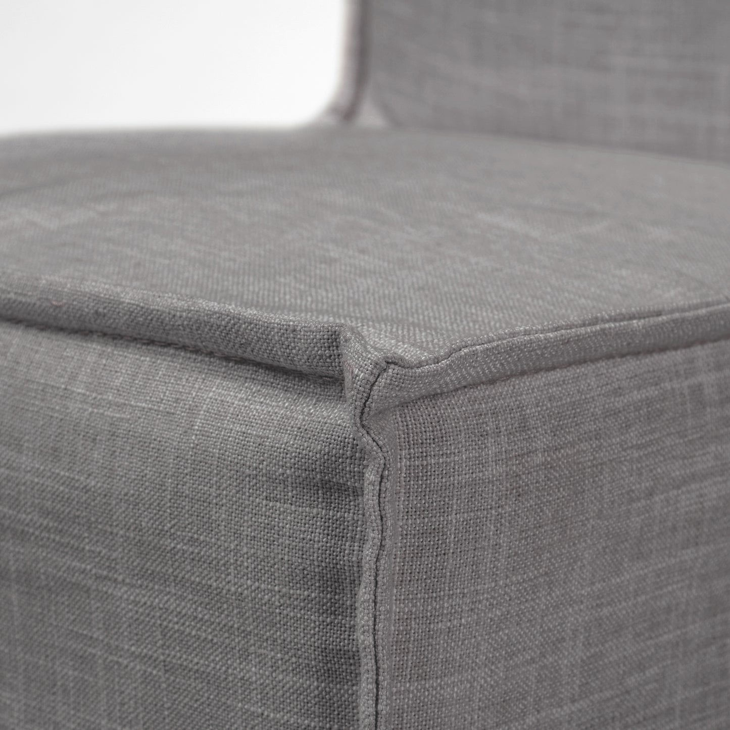 Elbert I Grey Fabric Slip-Cover Brown Wooden Base Dining Chair
