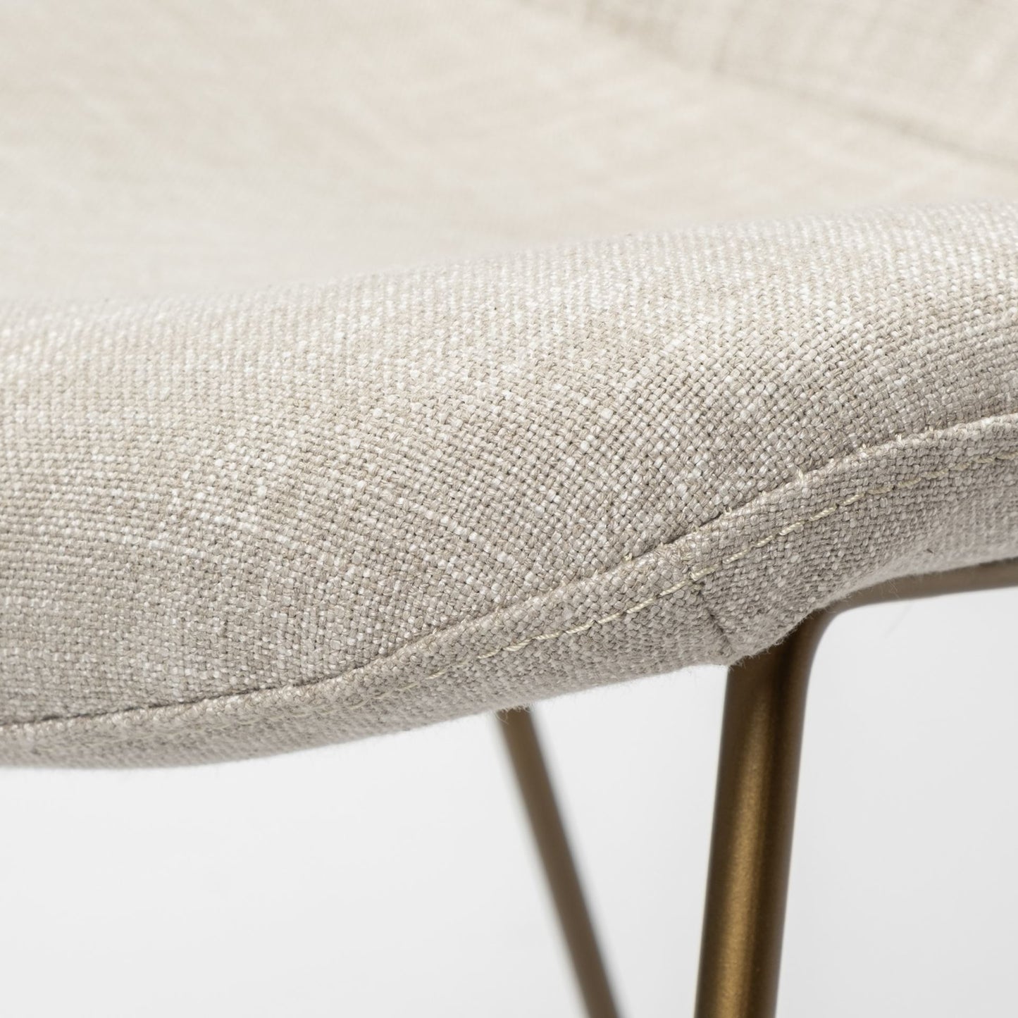 Sawyer Dining Chair Beige Fabric | Gold Metal (Armchair) - dining-chairs