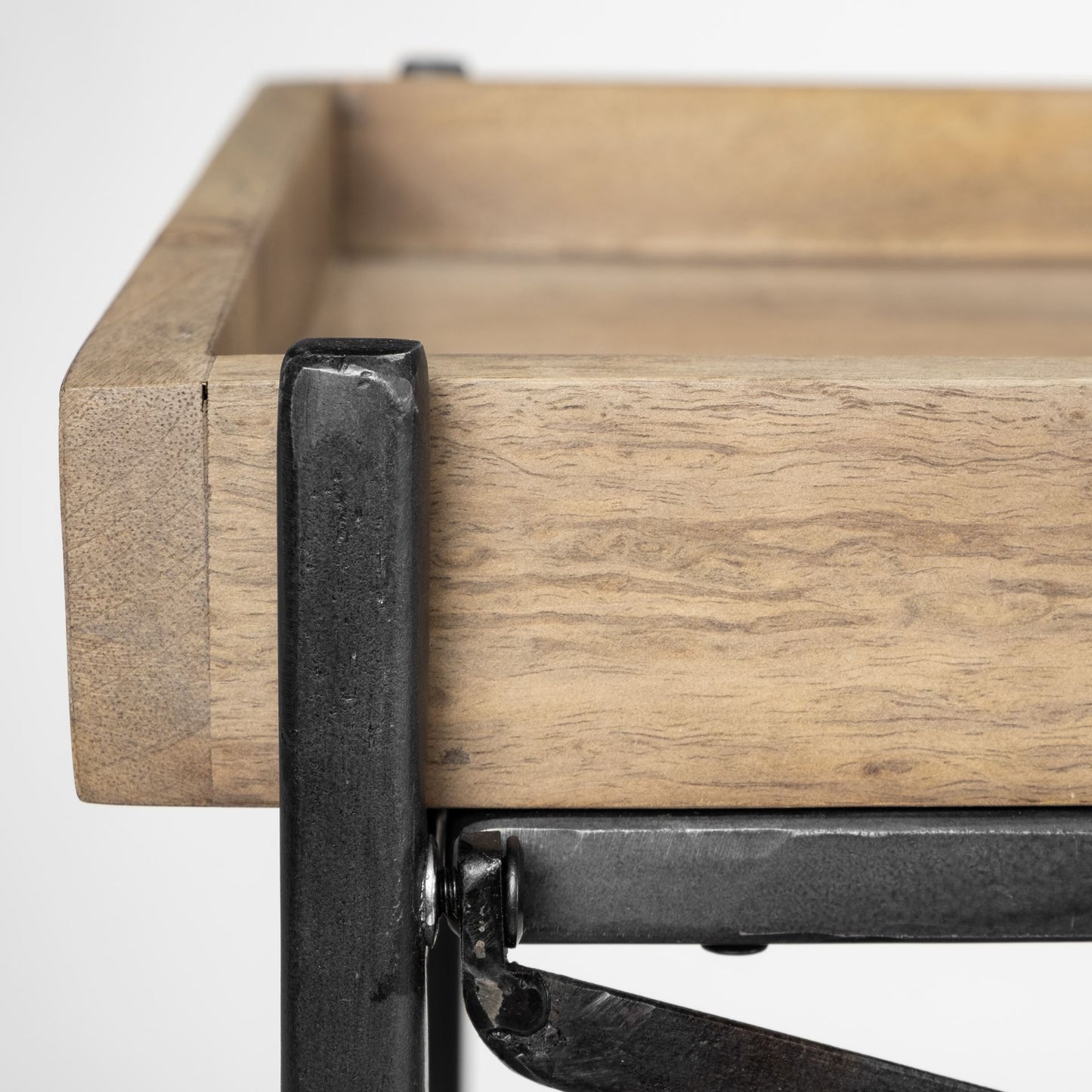 Trey Console Table Brown Wood | Black Iron - console-tables