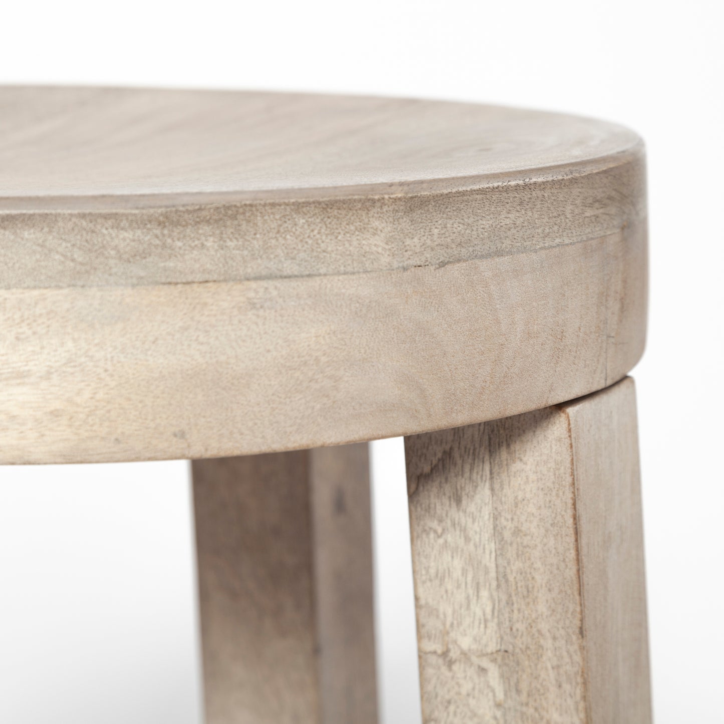 Brahma Wood Seat Bar Counter Stool White Washed Wood - bar-stools