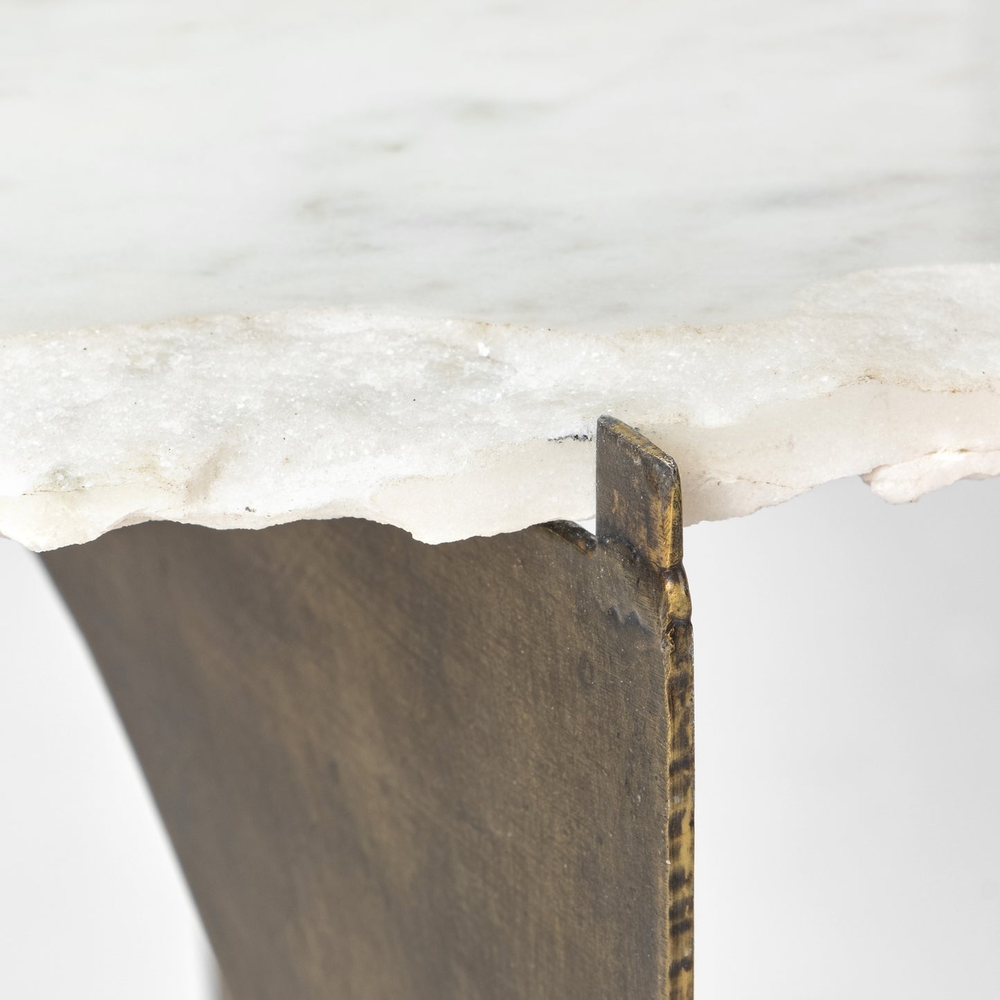 Reinhold End Side Table Marble Top | Gold Metal - end-and-side-tables