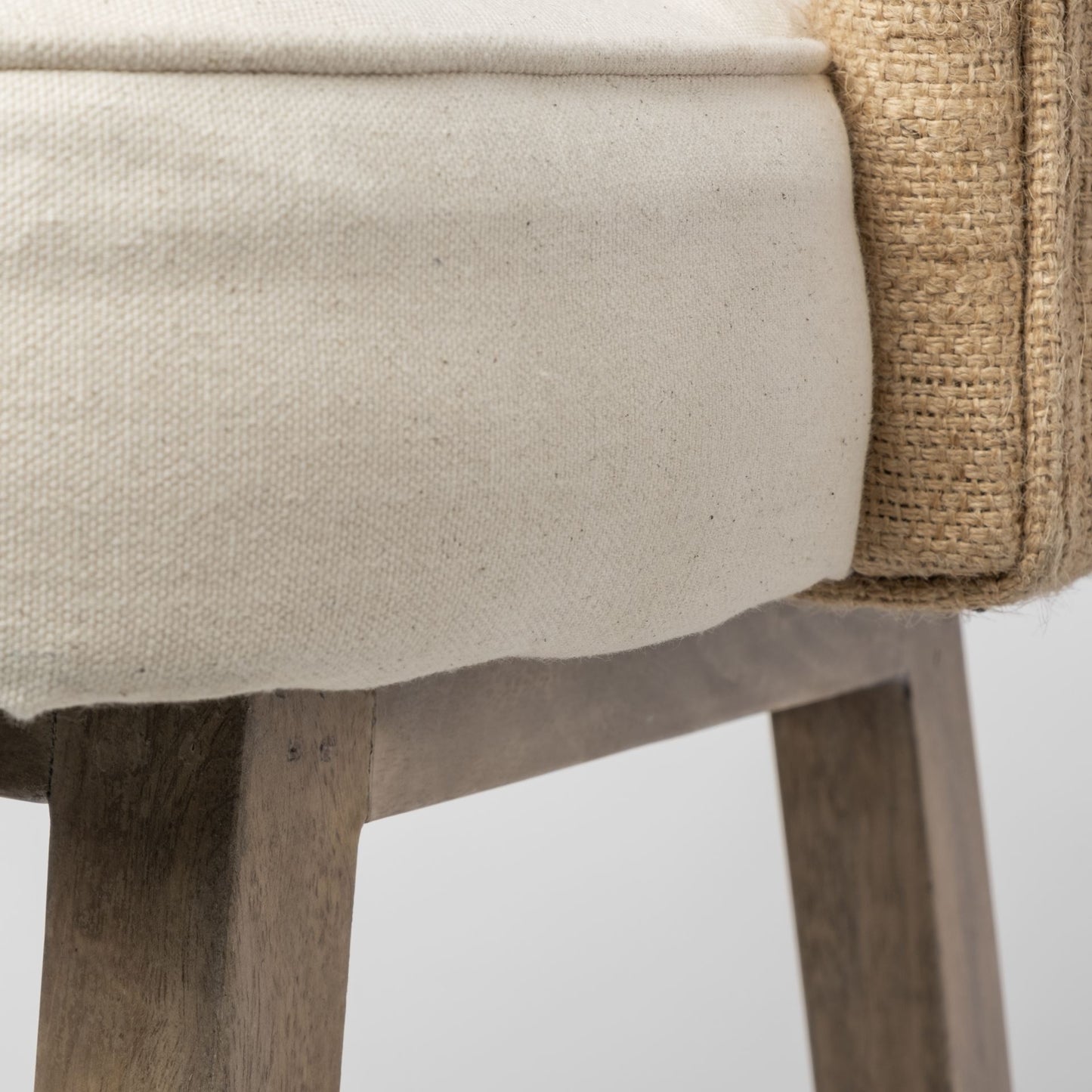 Monmouth 30.5" Seat Height Cream/Beige Fabric Seat Brown Wood Frame Bar Stool