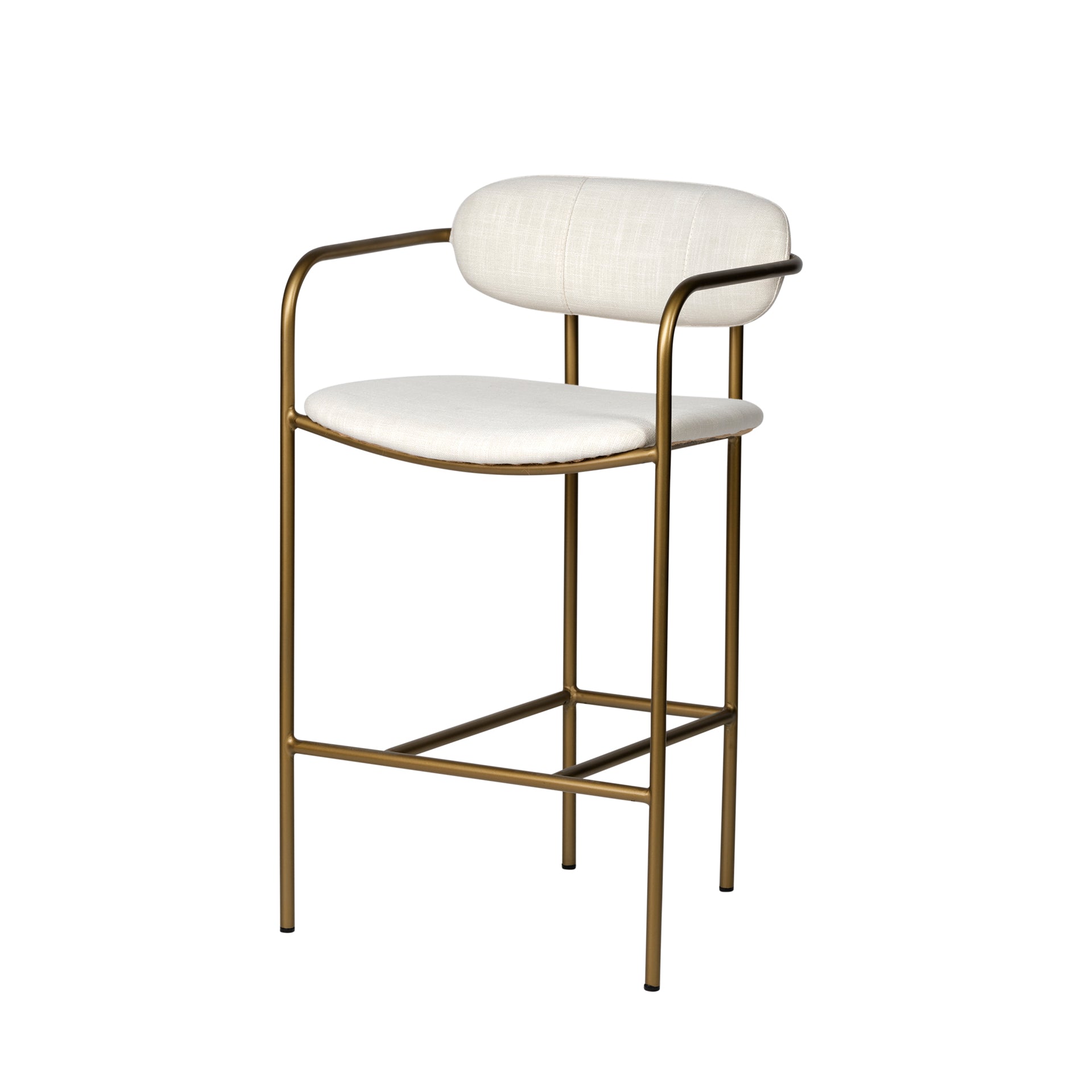 Parker Upholstered Seat Bar Counter Stool Cream Fabric | Gold Metal | Counter - bar-stools