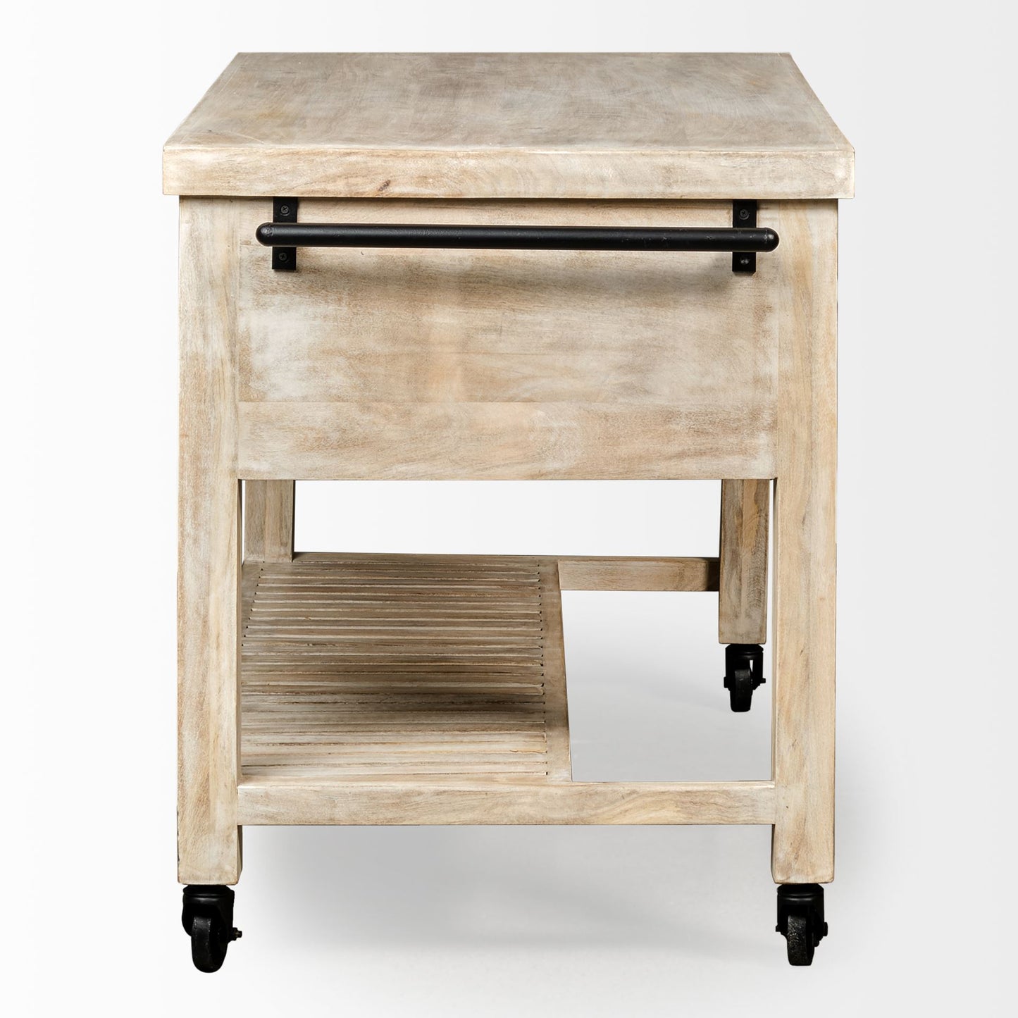Columbia Large Kitchen Island Brown Wood | Rectangle - kitchen-islands
