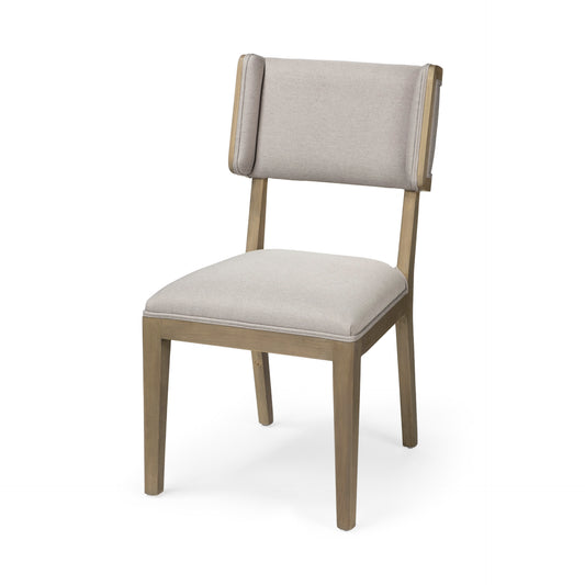 Tenton Dining Chair Gray Fabric | Brown Wood - dining-chairs
