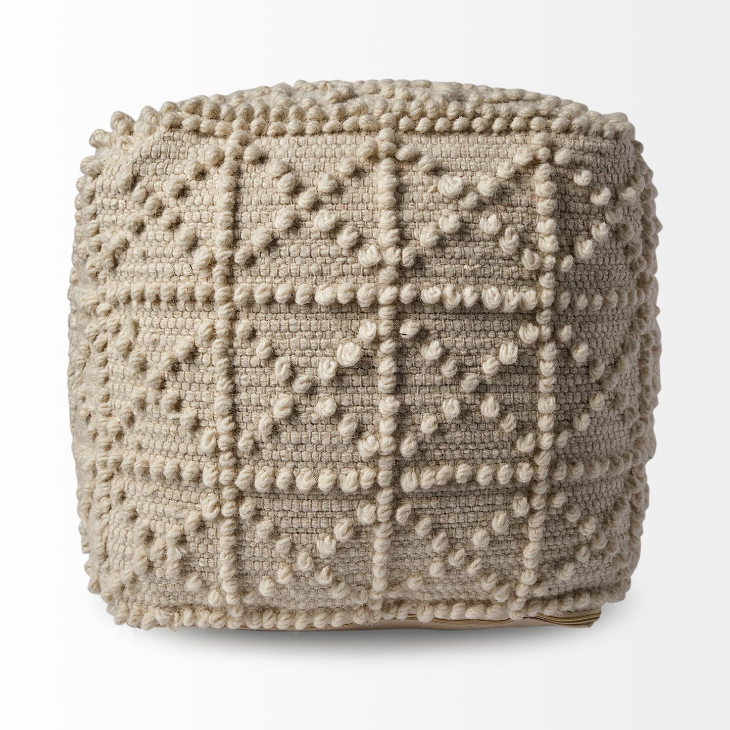 Leroy Pouf Ivory Wool - poufs