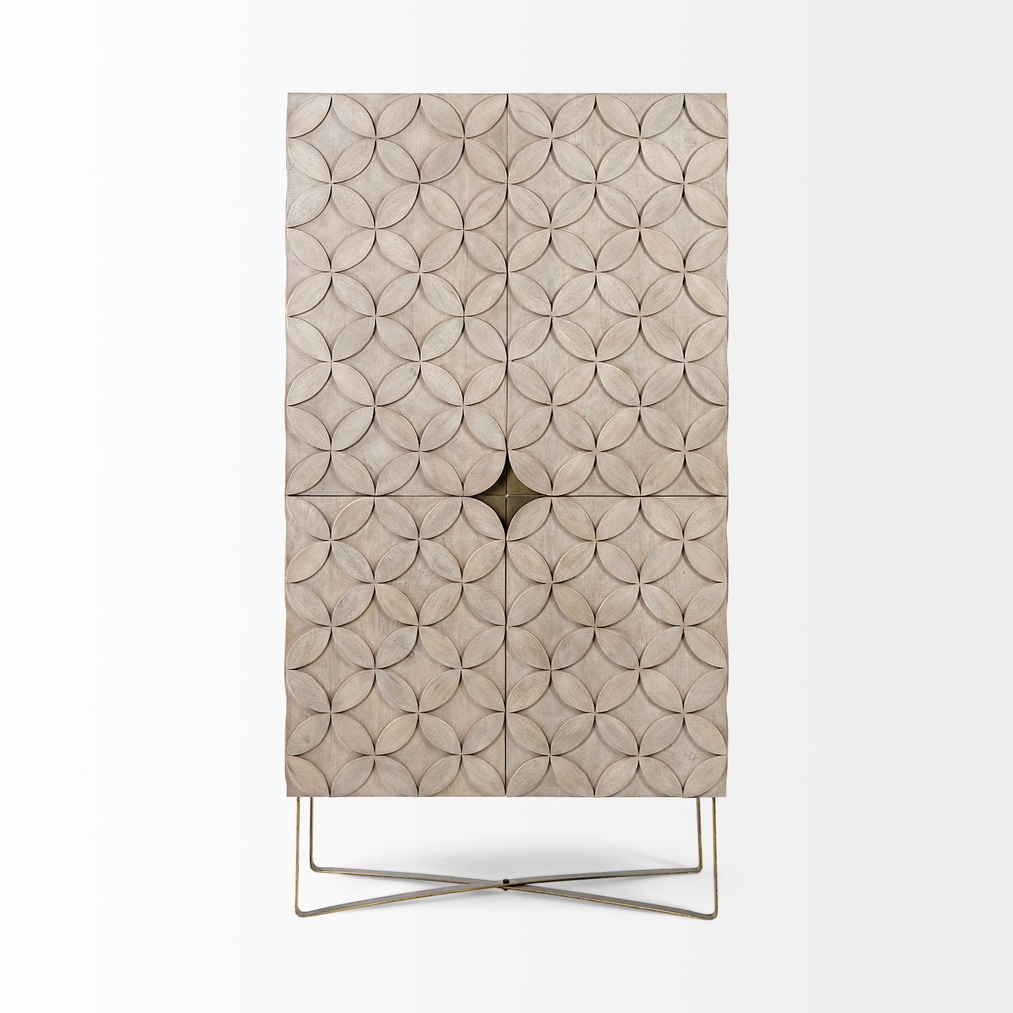 Excelsior Cabinet Brown Wood | Gold Metal - cabinets