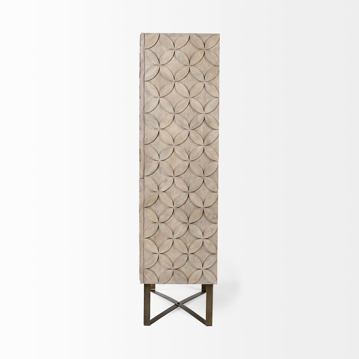 Excelsior Cabinet Brown Wood | Gold Metal - cabinets