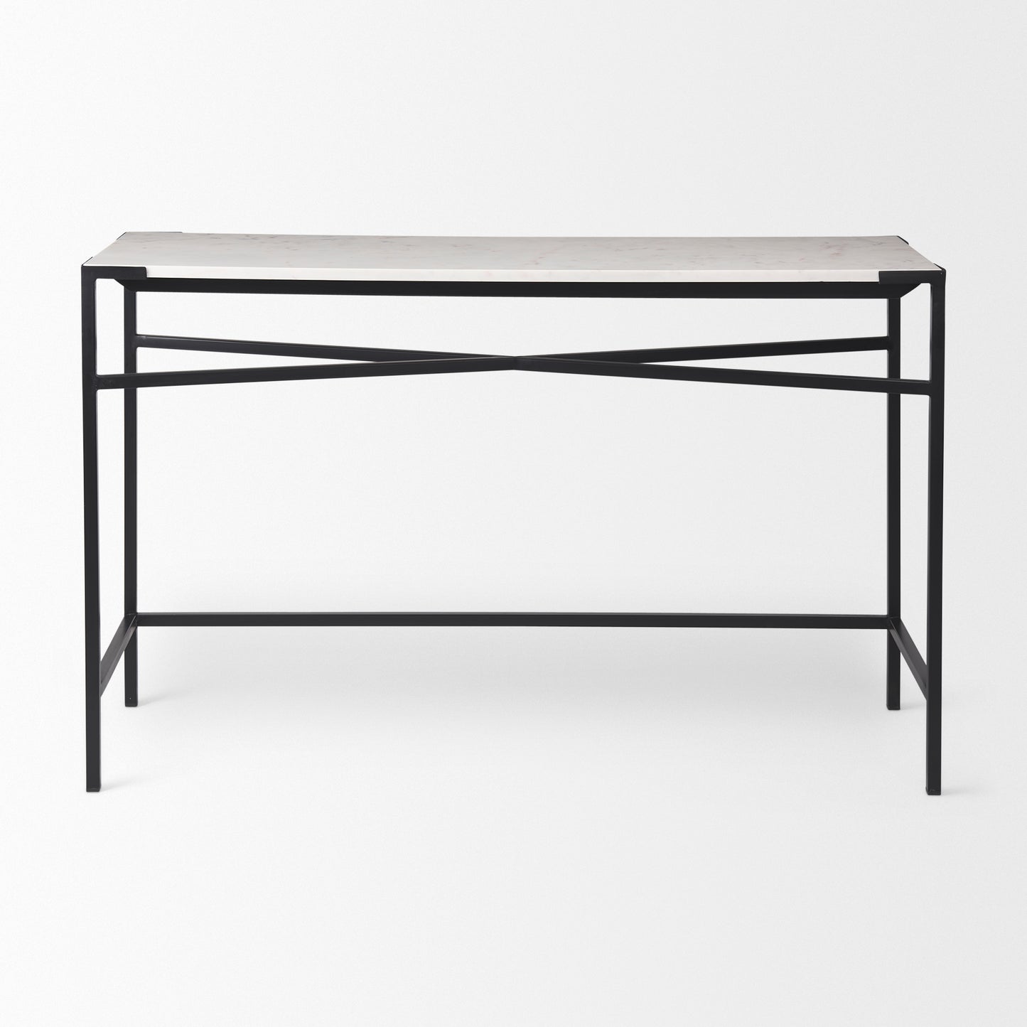 Lucas Console Table White Marble | Black Metal - console-tables
