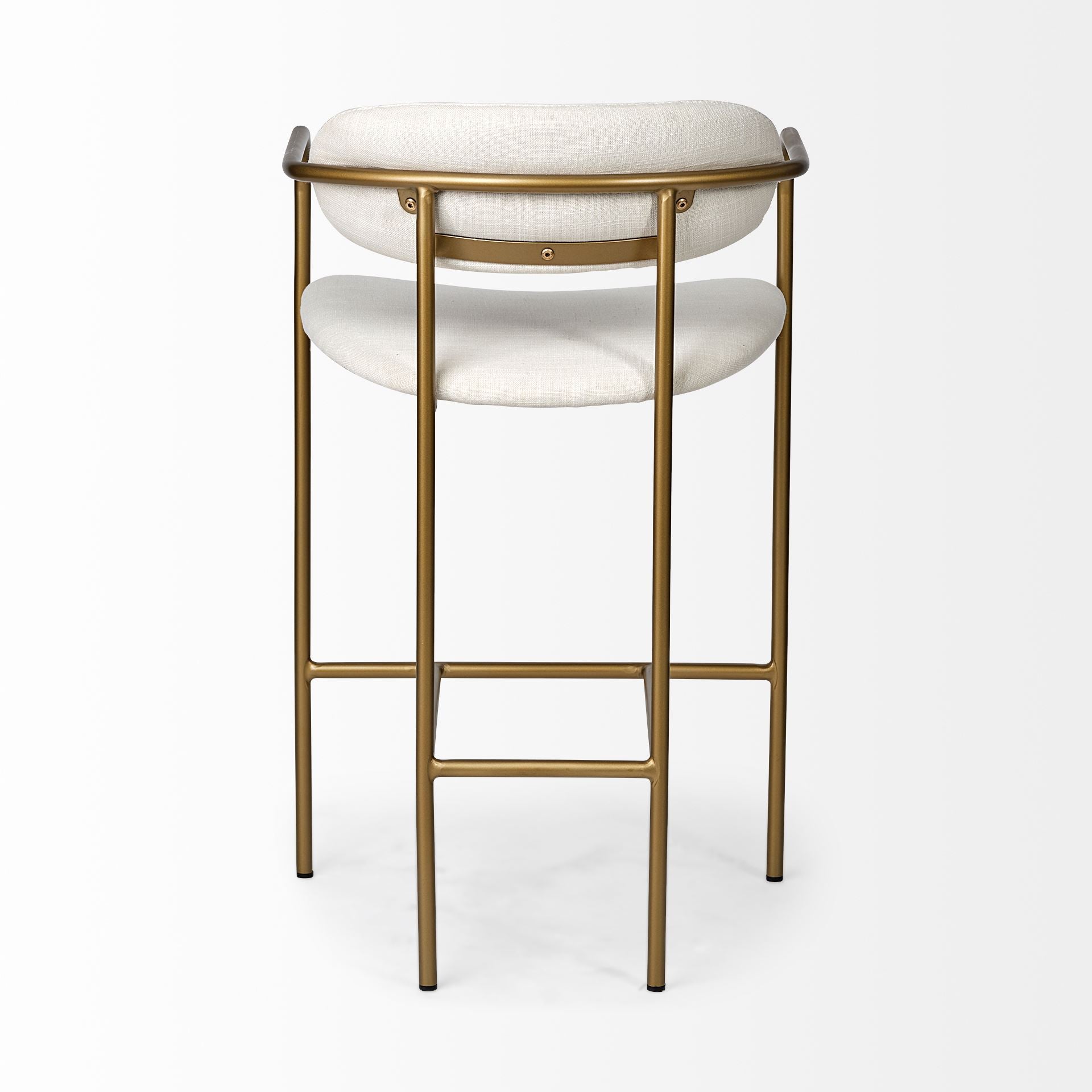 Parker Upholstered Seat Bar Counter Stool Cream Fabric | Gold Metal | Counter - bar-stools