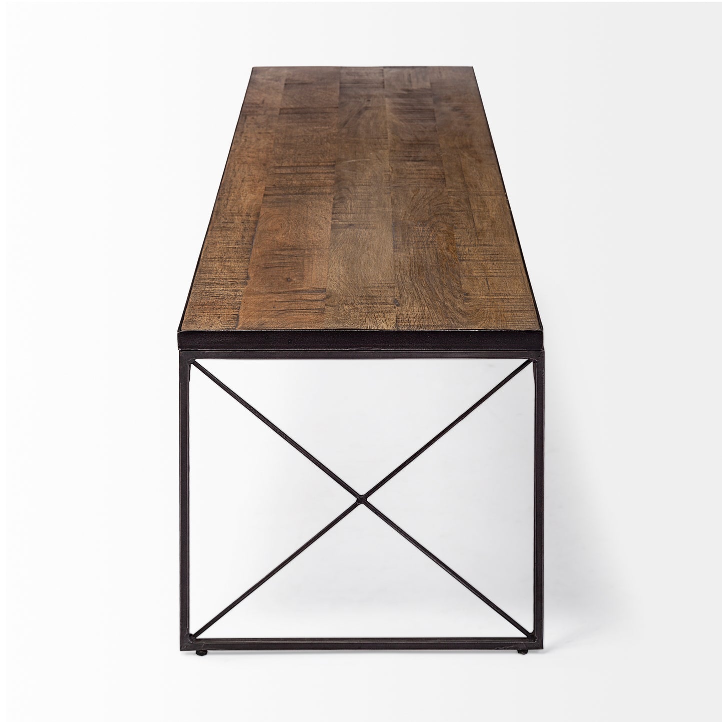 Trestman Bench Brown Wood | Black Iron - benches