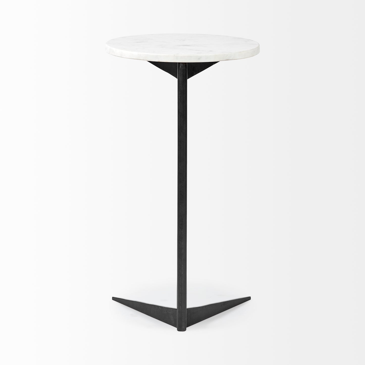 Ballatine Accent Table White Marble | Black Metal - accent-tables