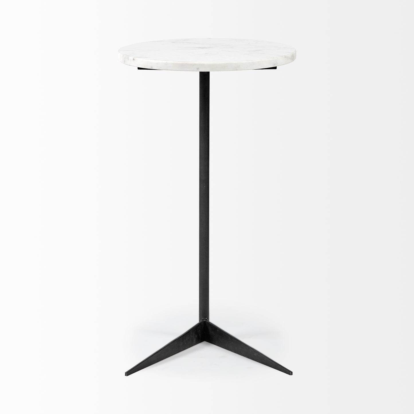 Ballatine Accent Table White Marble | Black Metal - accent-tables