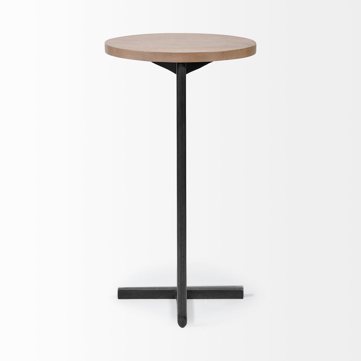 Ballatine Accent Table Brown Wood | Black Metal - accent-tables