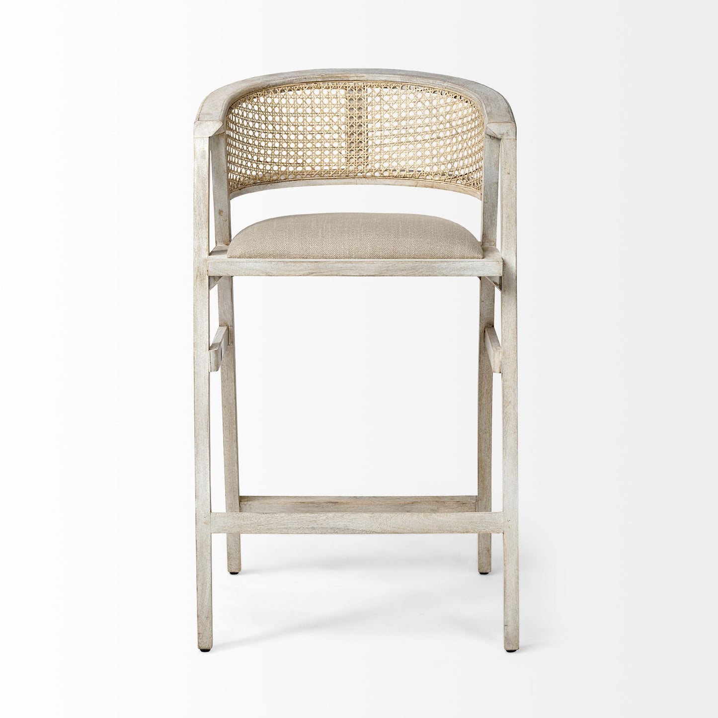 Tabitha Upholstered Seat Bar Counter Stool Beige Fabric | Blonde Wood | Bar - bar-stools