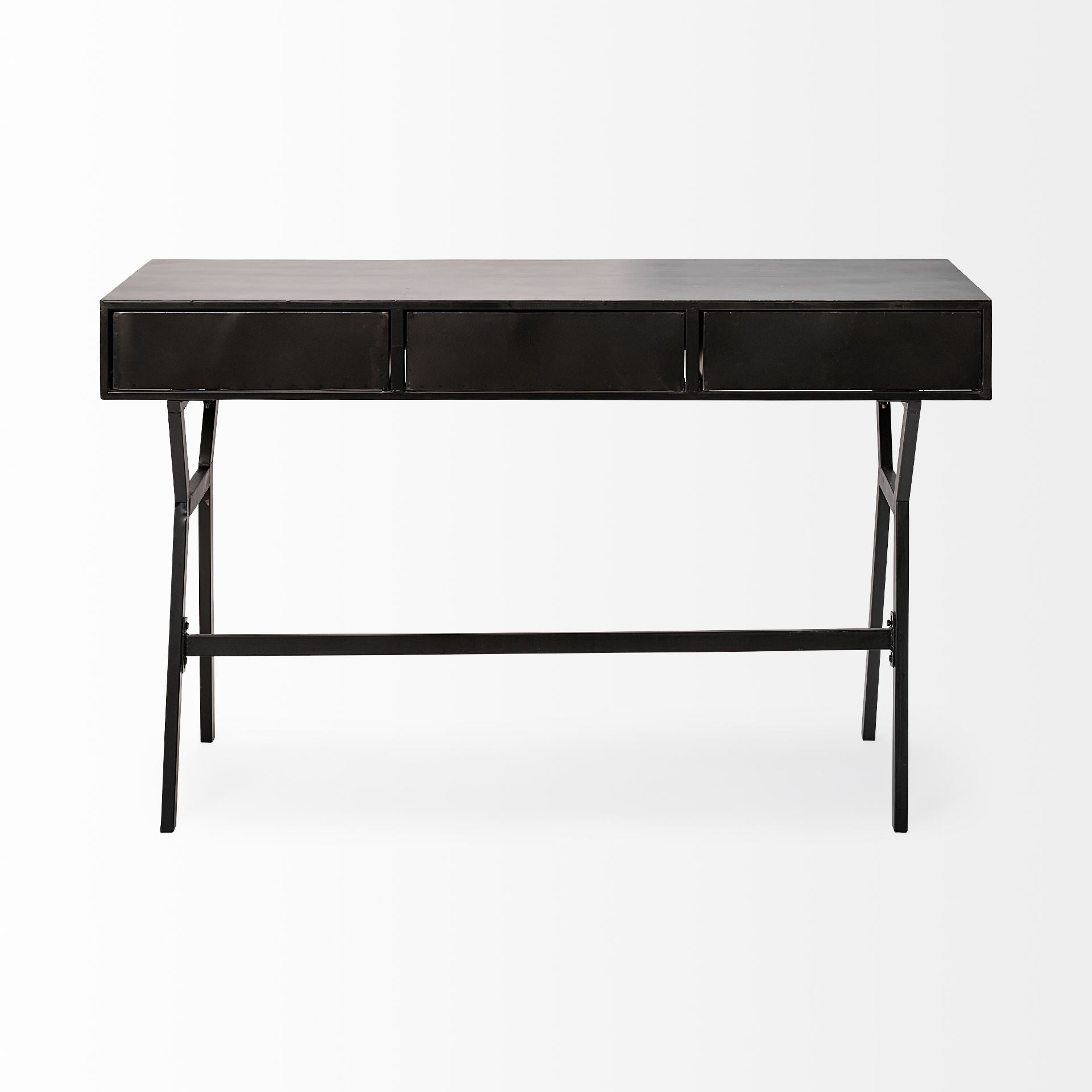 Vince Office Desk Black Metal | Gold - office