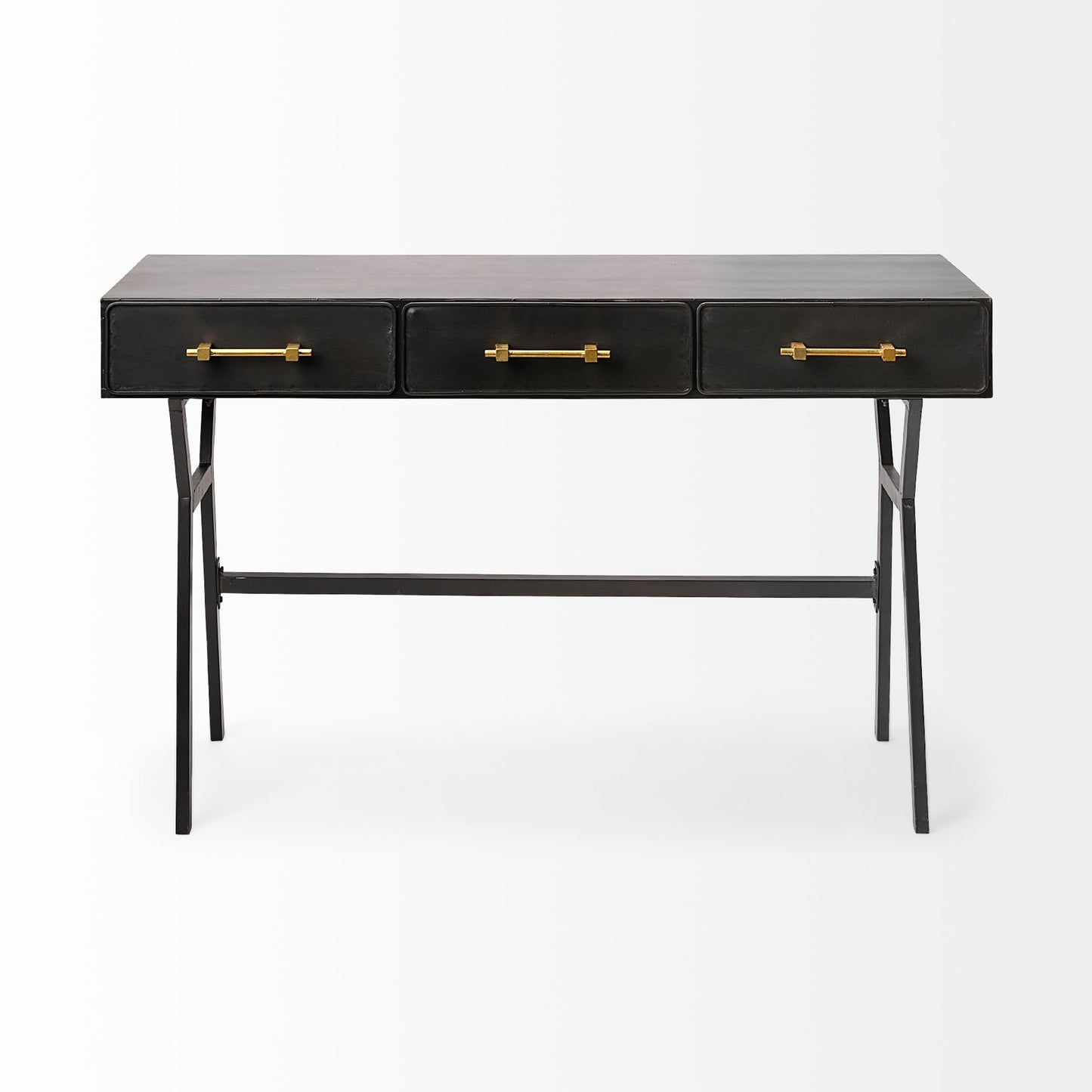 Vince Office Desk Black Metal | Gold - office