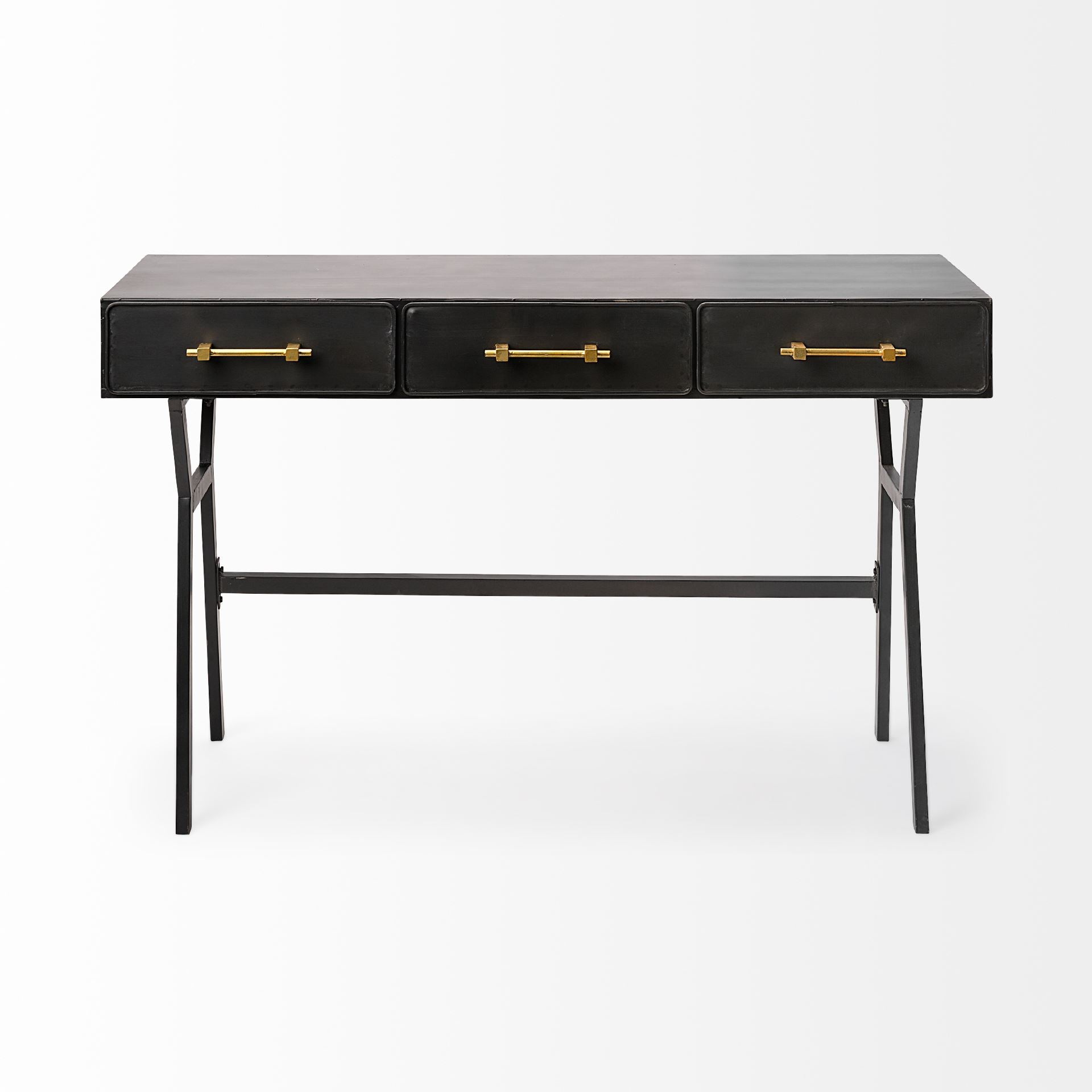Vince Office Desk Black Metal | Gold - office