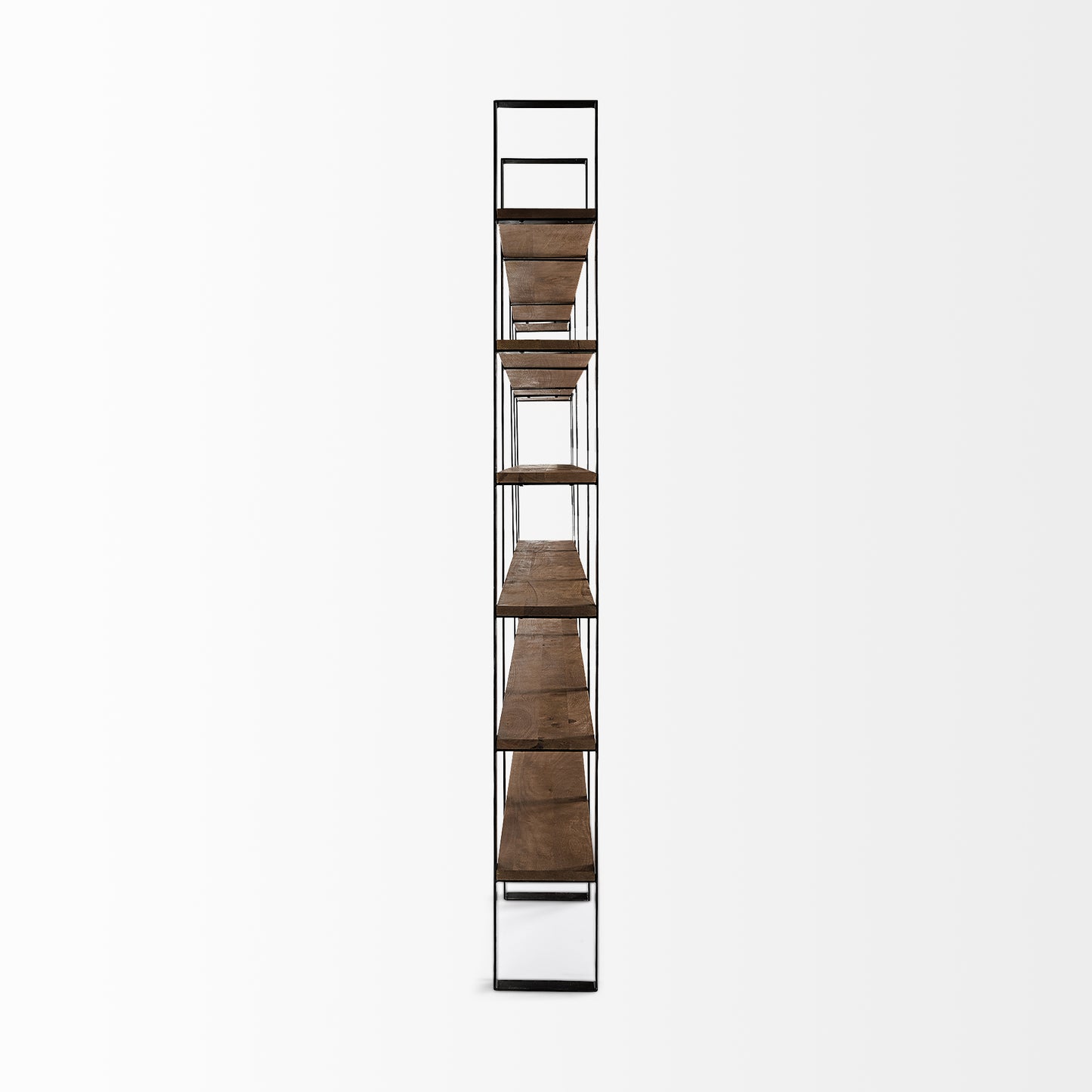 Taunton Shelving Unit Dark Brown Wood | Black Metal - shelving