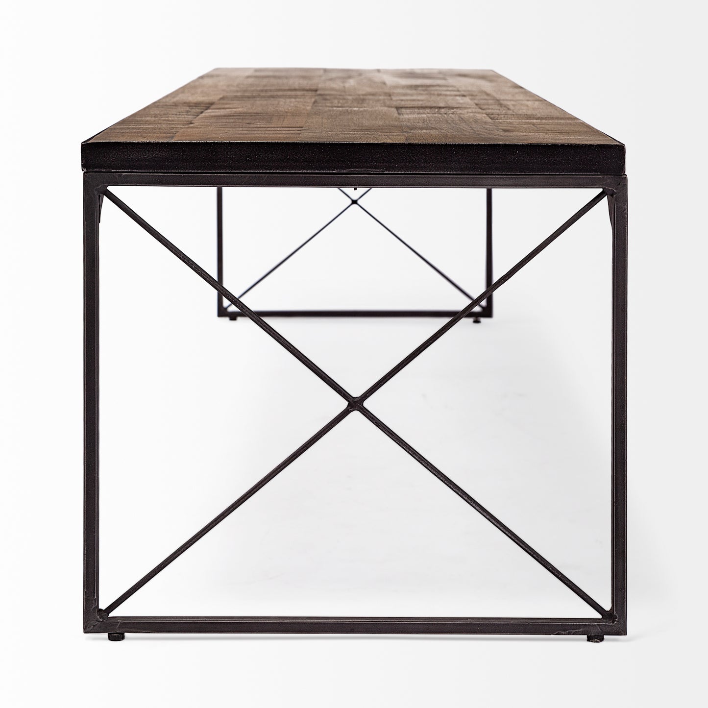 Trestman Bench Brown Wood | Black Iron - benches