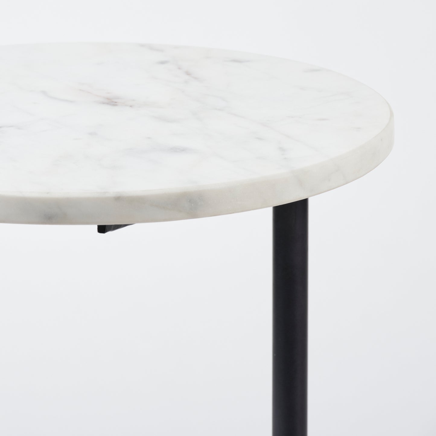 Ballatine Accent Table White Marble | Black Metal - accent-tables
