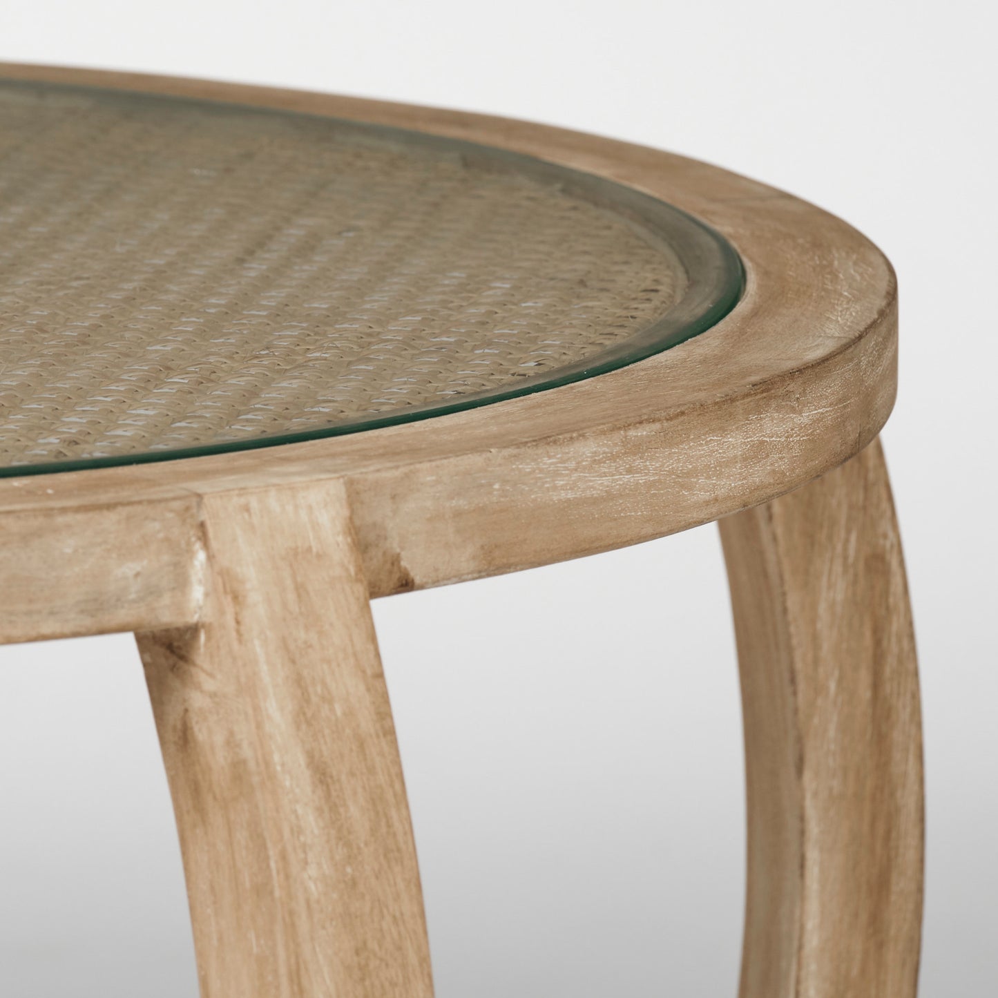 Hubbard Coffee Table Brown Cane | Glass - coffee-tables