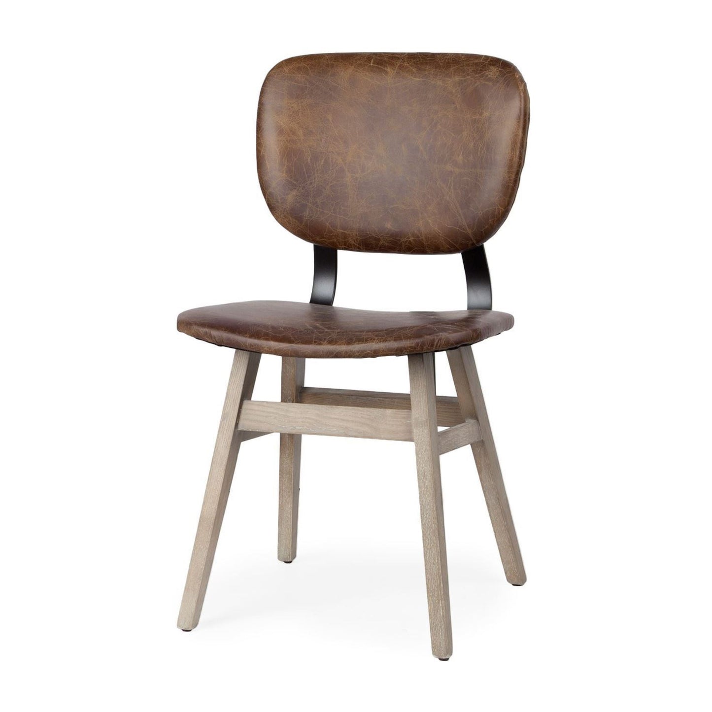 Haden Leather Dining Chair Brown Leather | Brown wood - dining-chairs