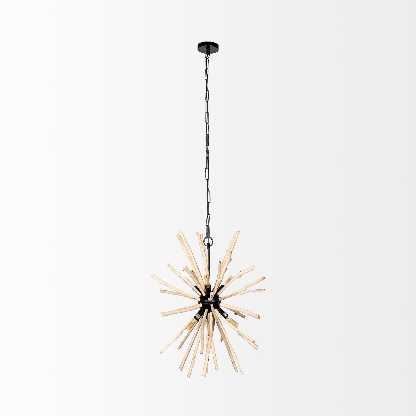jules chandelier Blonde Wood | Black Metal - chandeliers