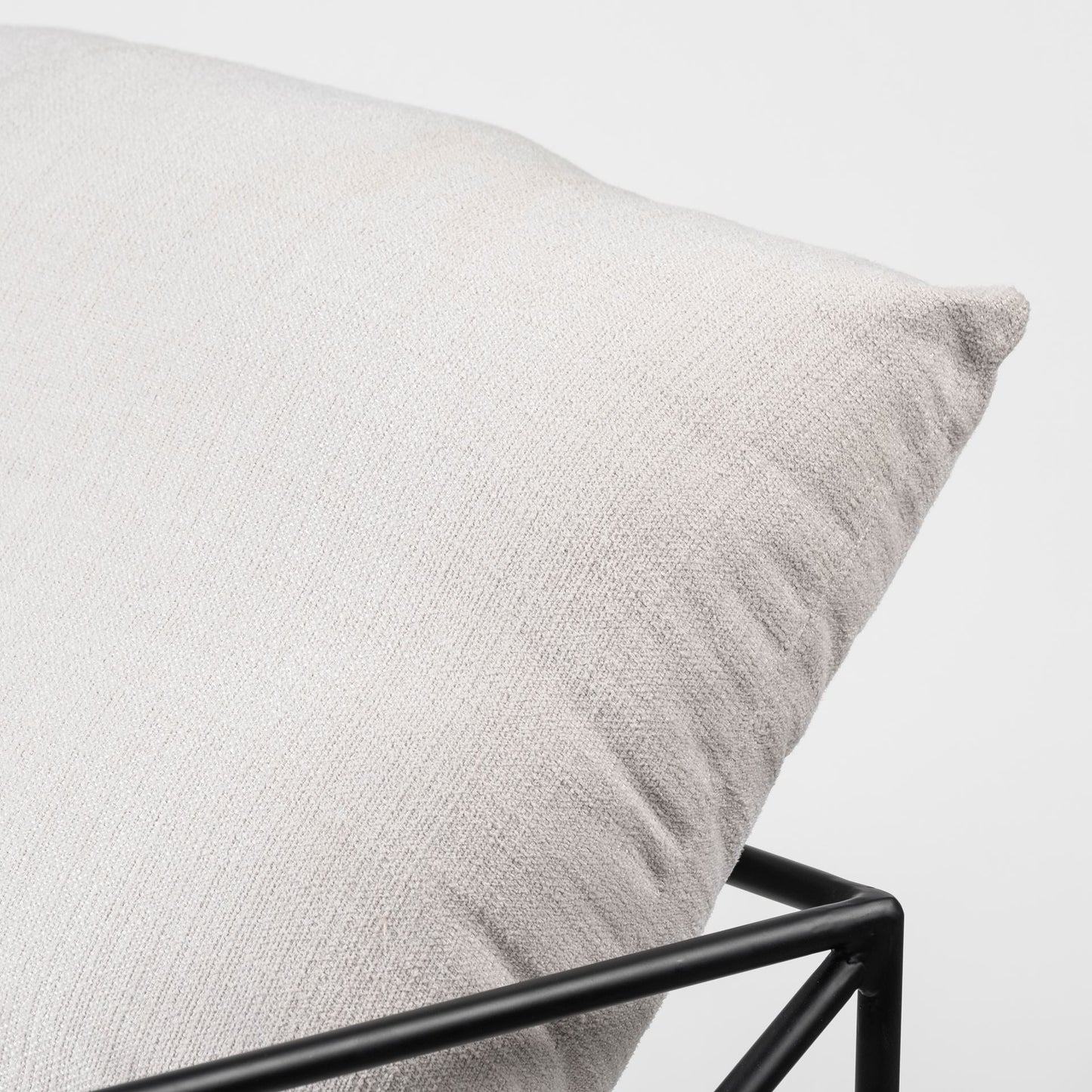 Leonidas Accent Chair Cream Fabric | Black Metal - accent-chairs