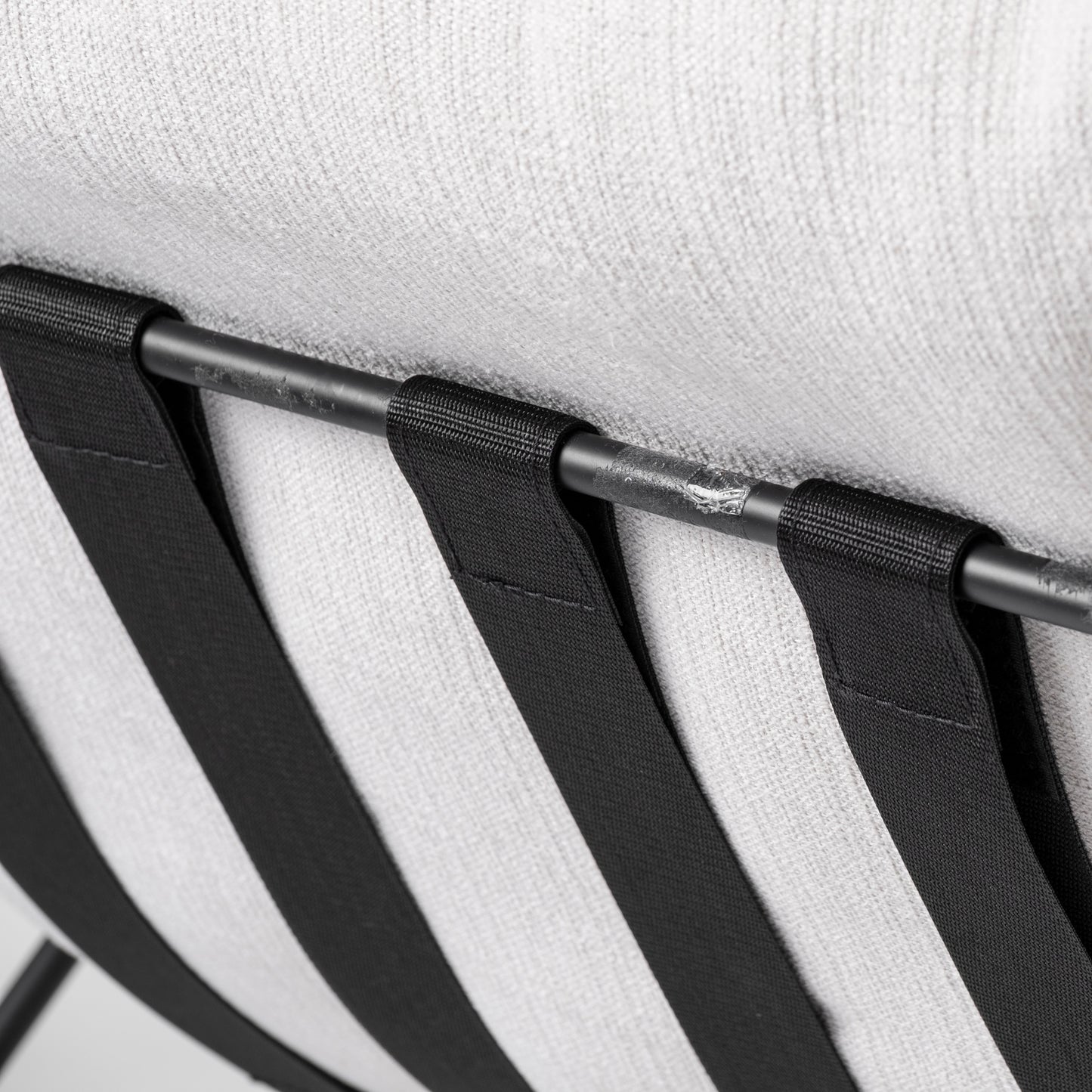 Leonidas Accent Chair Cream Fabric | Black Metal - accent-chairs