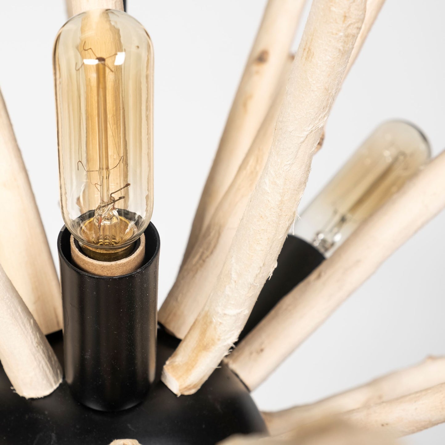 jules chandelier Blonde Wood | Black Metal - chandeliers