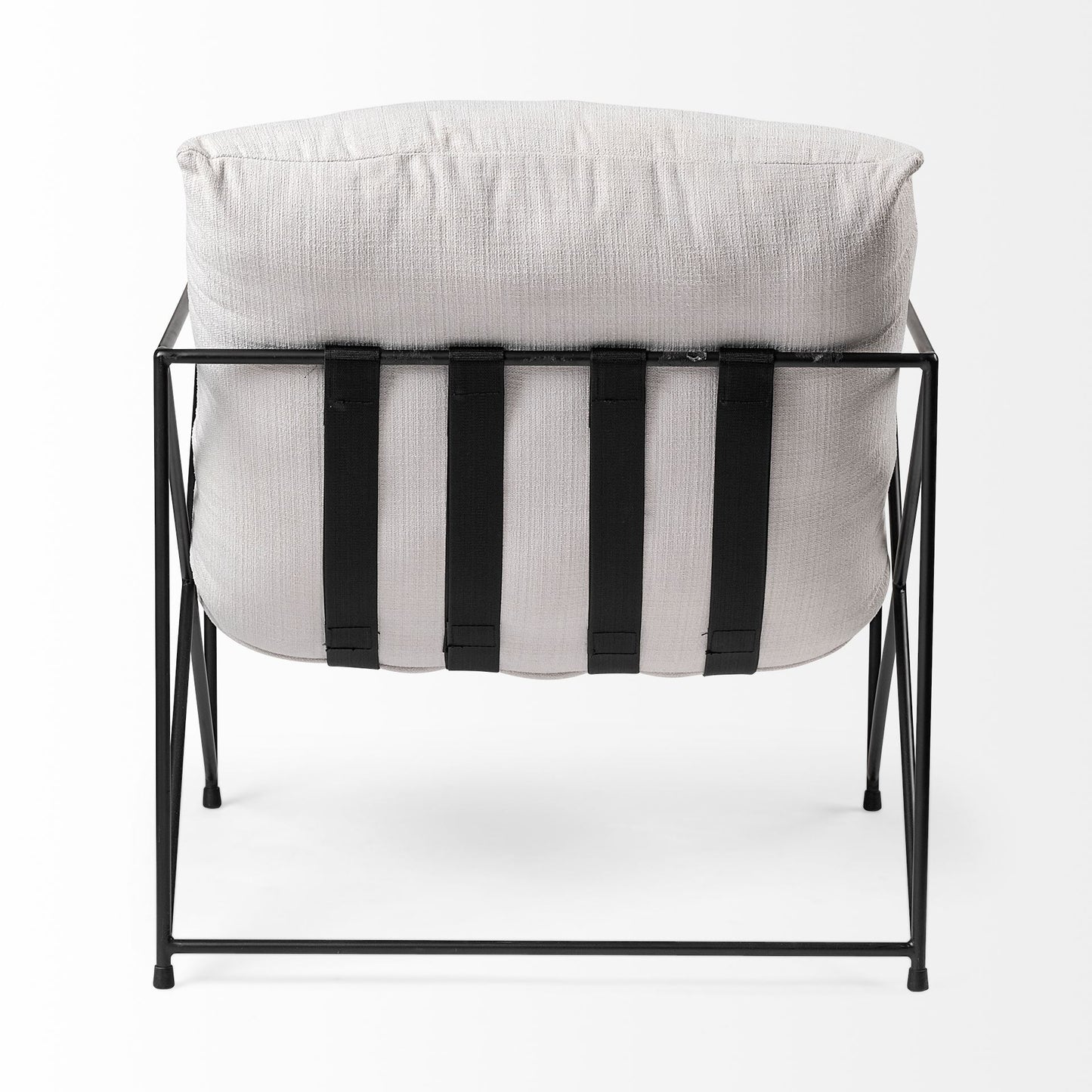 Leonidas Accent Chair Cream Fabric | Black Metal - accent-chairs