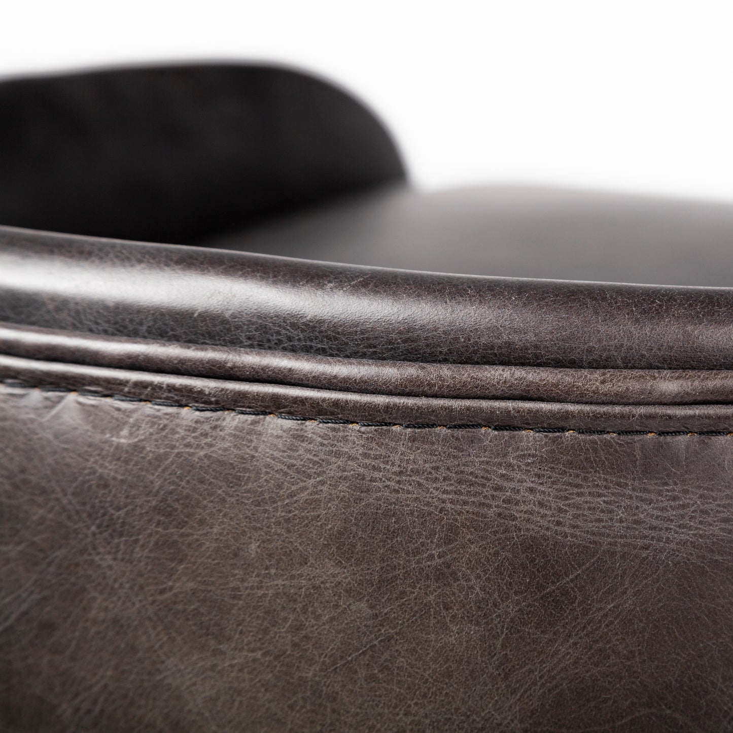 Hollyfield Leather Seat Bar Counter Stool Black Leather | Antiqued Gold Metal | Counter - bar-stools