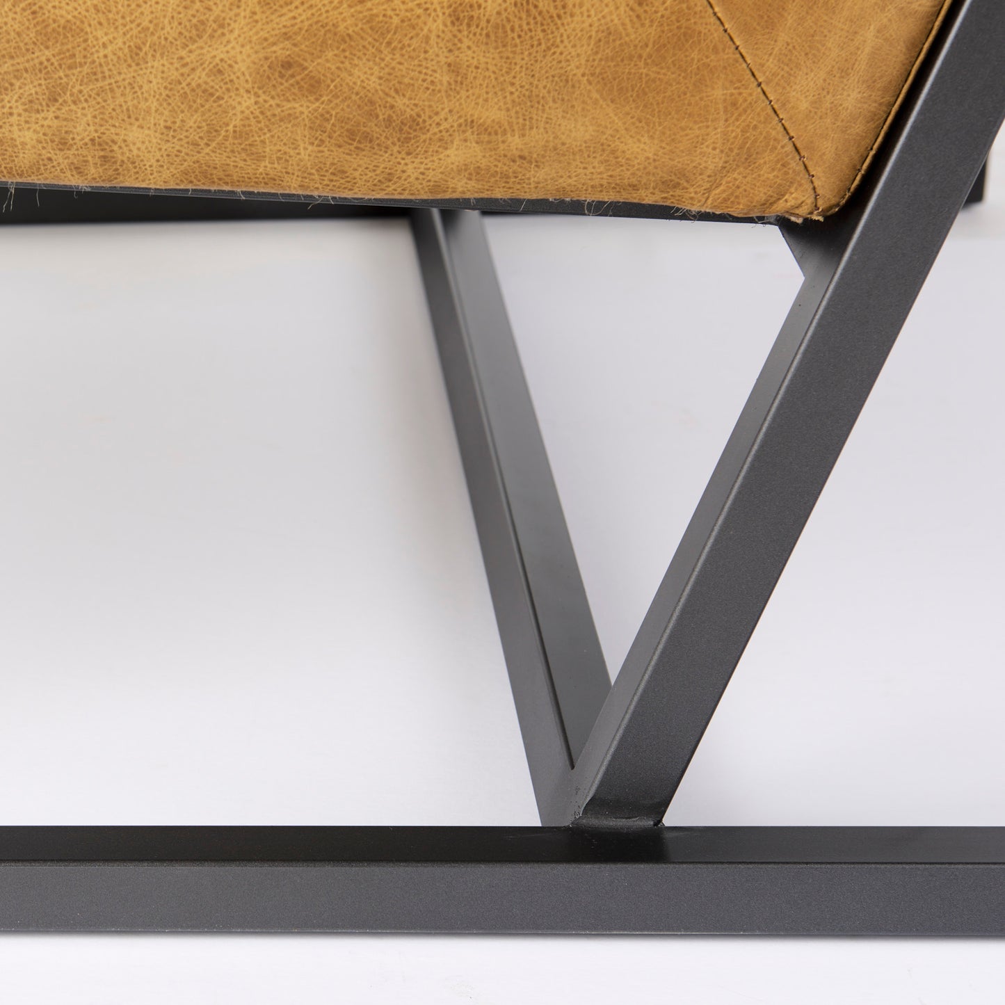 Armelle Accent Chair Brown Leather | Gray Metal - accent-chairs