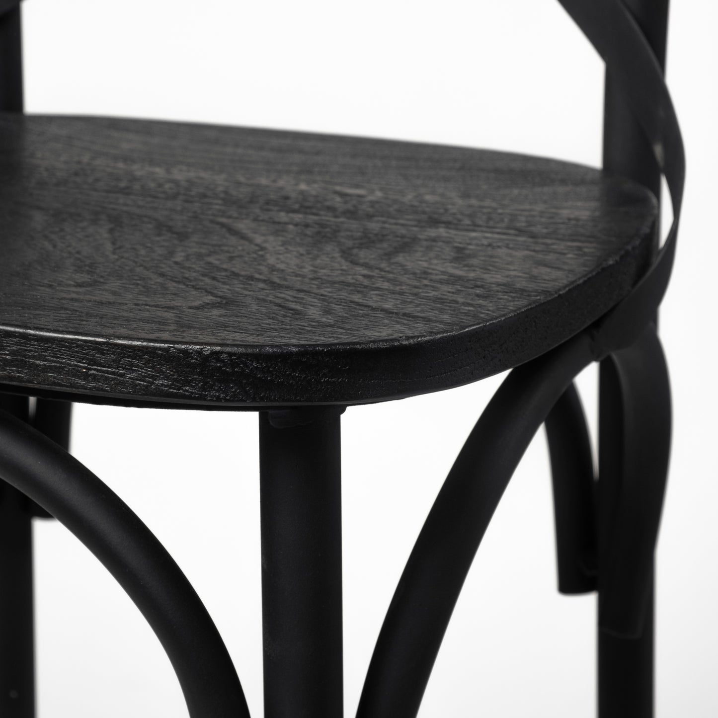 Etienne Bar Counter Stool Black Wood | Black Metal | Counter - bar-stools