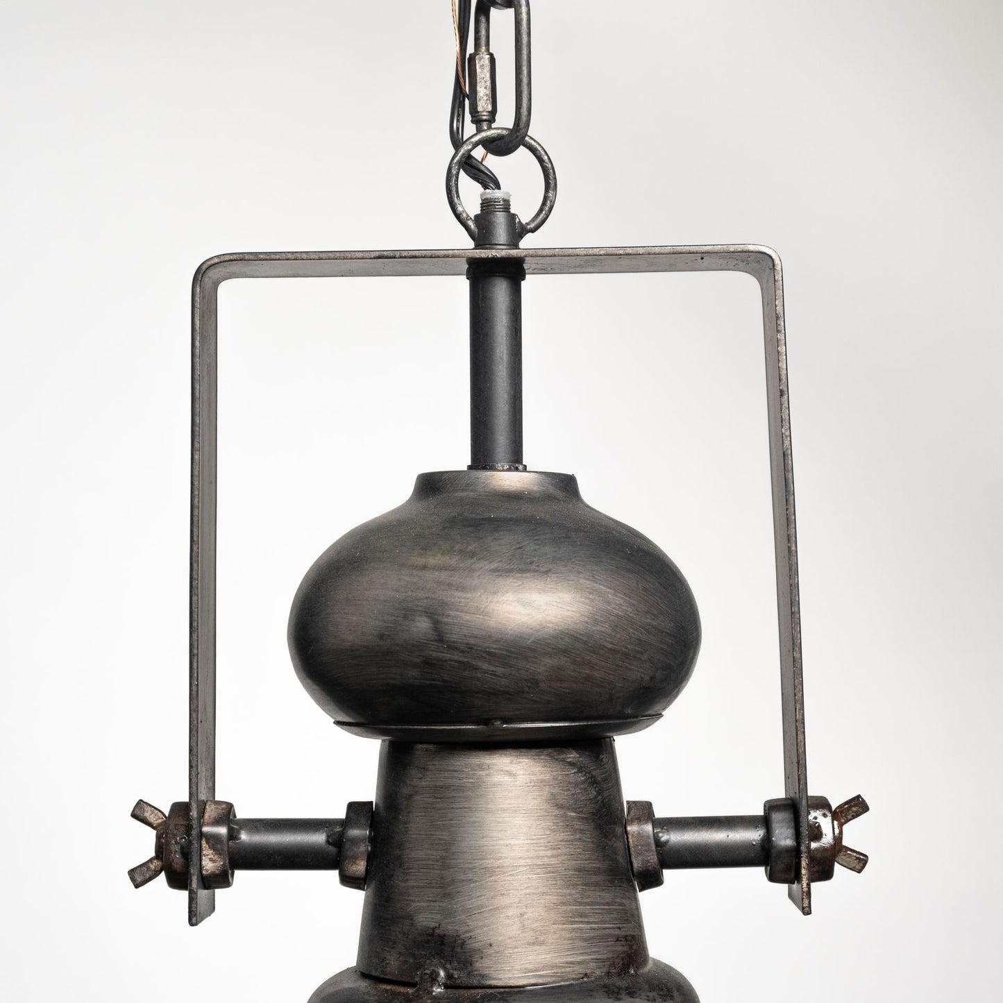 Bashaw I 17x20 Gray Toned Metal Dome Pendant Light