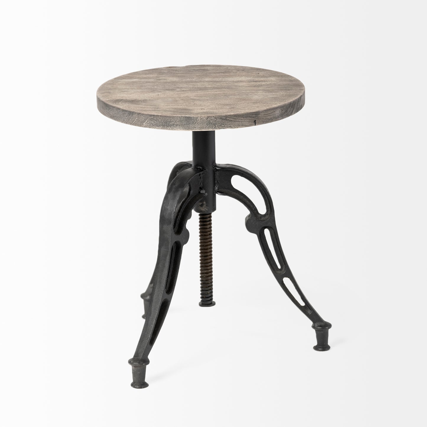 Emslie Bar Counter Stool Brown Wood | Black Metal - bar-stools