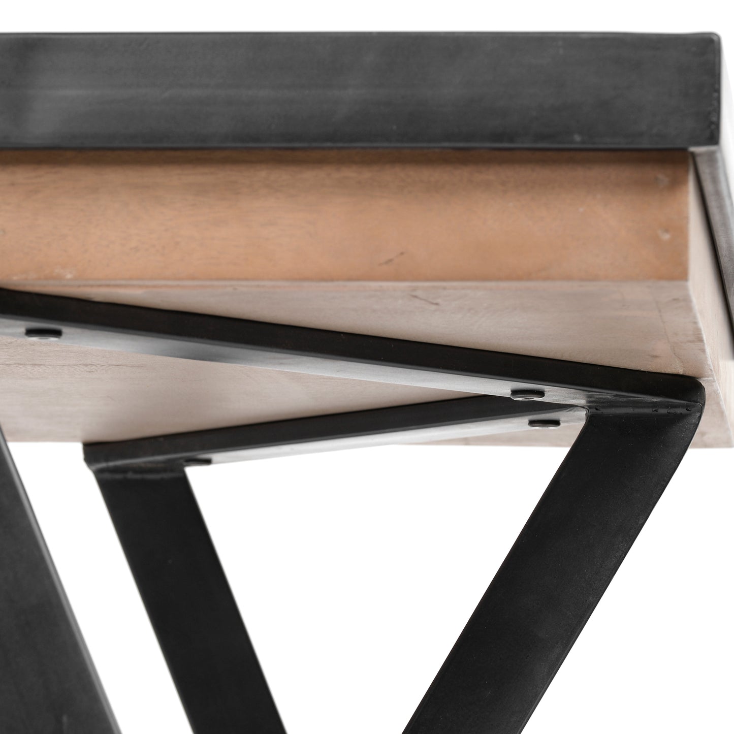 Steinbeck 61L x 28.75W x 30H Light Brown Wooden Iron Frame Office Desk