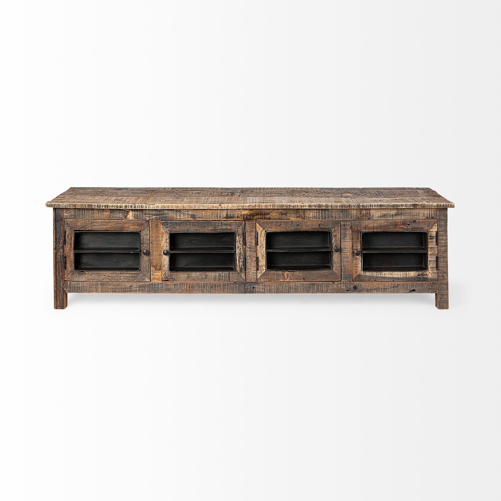 Wilton Media Console Reclaimed Wood | Blackened Metal - media-console