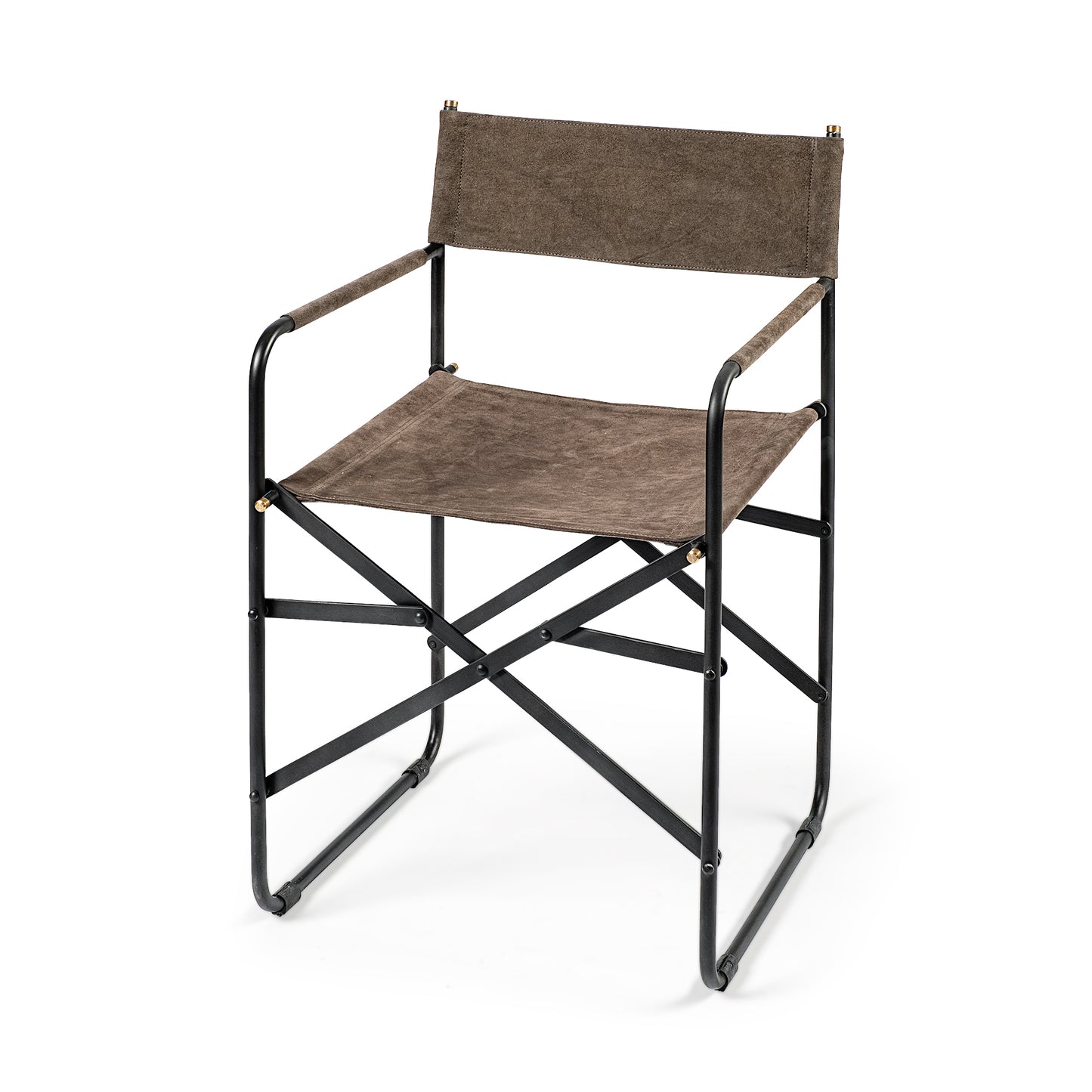 Direttore Dining Chair Brown Seude (Gray Tones) | Black Metal - dining-chairs