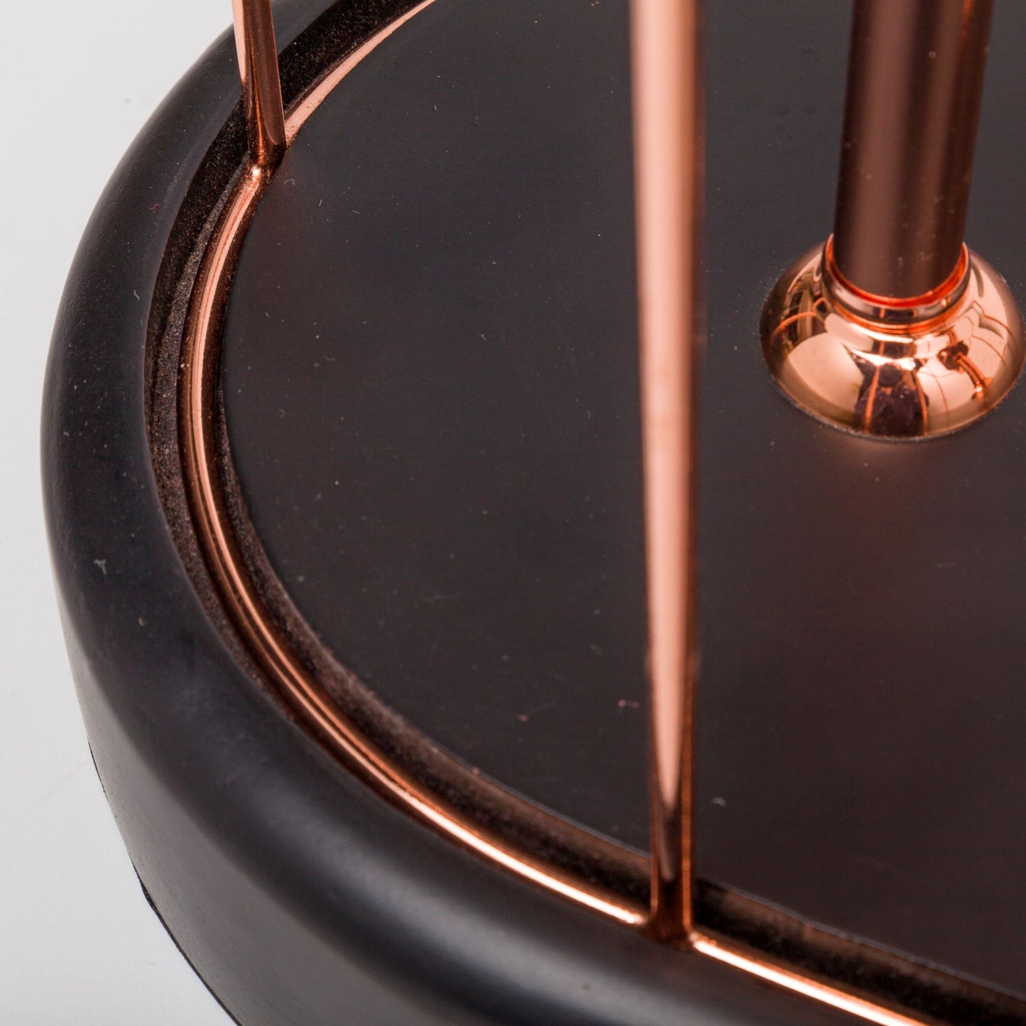 Sutton (19.3"H) Rose-Gold Metal Cylindrical Cage Three Bulb Table Lamp