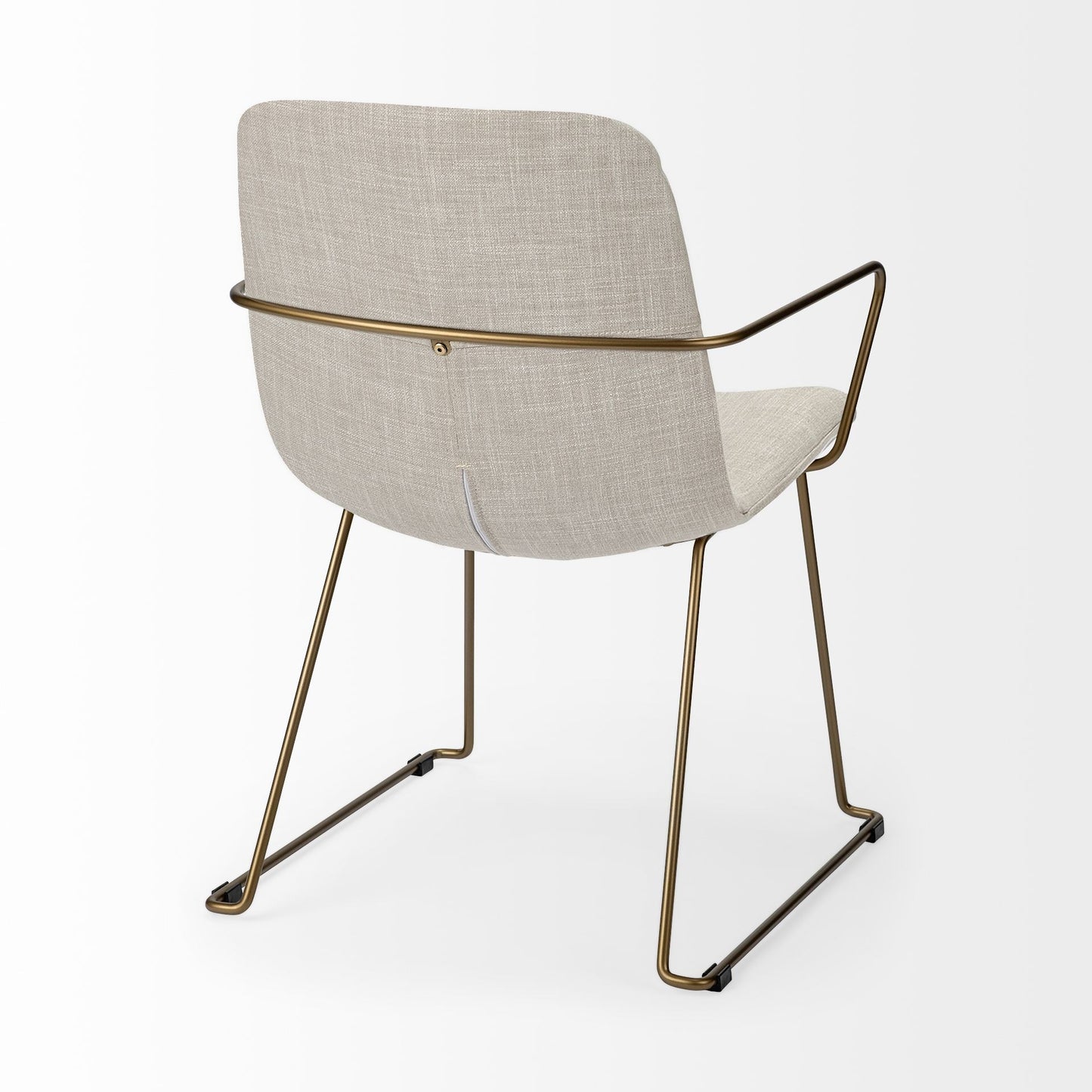 Sawyer Dining Chair Beige Fabric | Gold Metal (Armchair) - dining-chairs