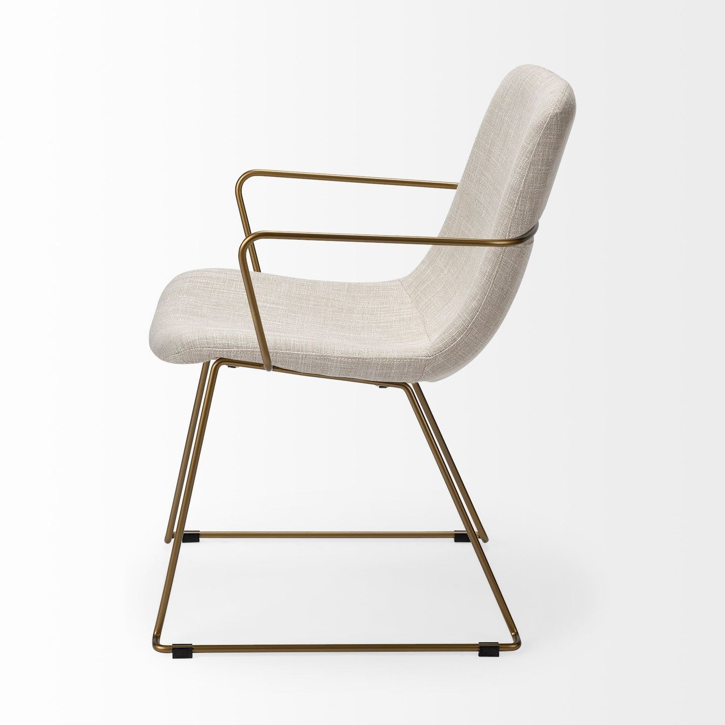 Sawyer Dining Chair Beige Fabric | Gold Metal (Armchair) - dining-chairs