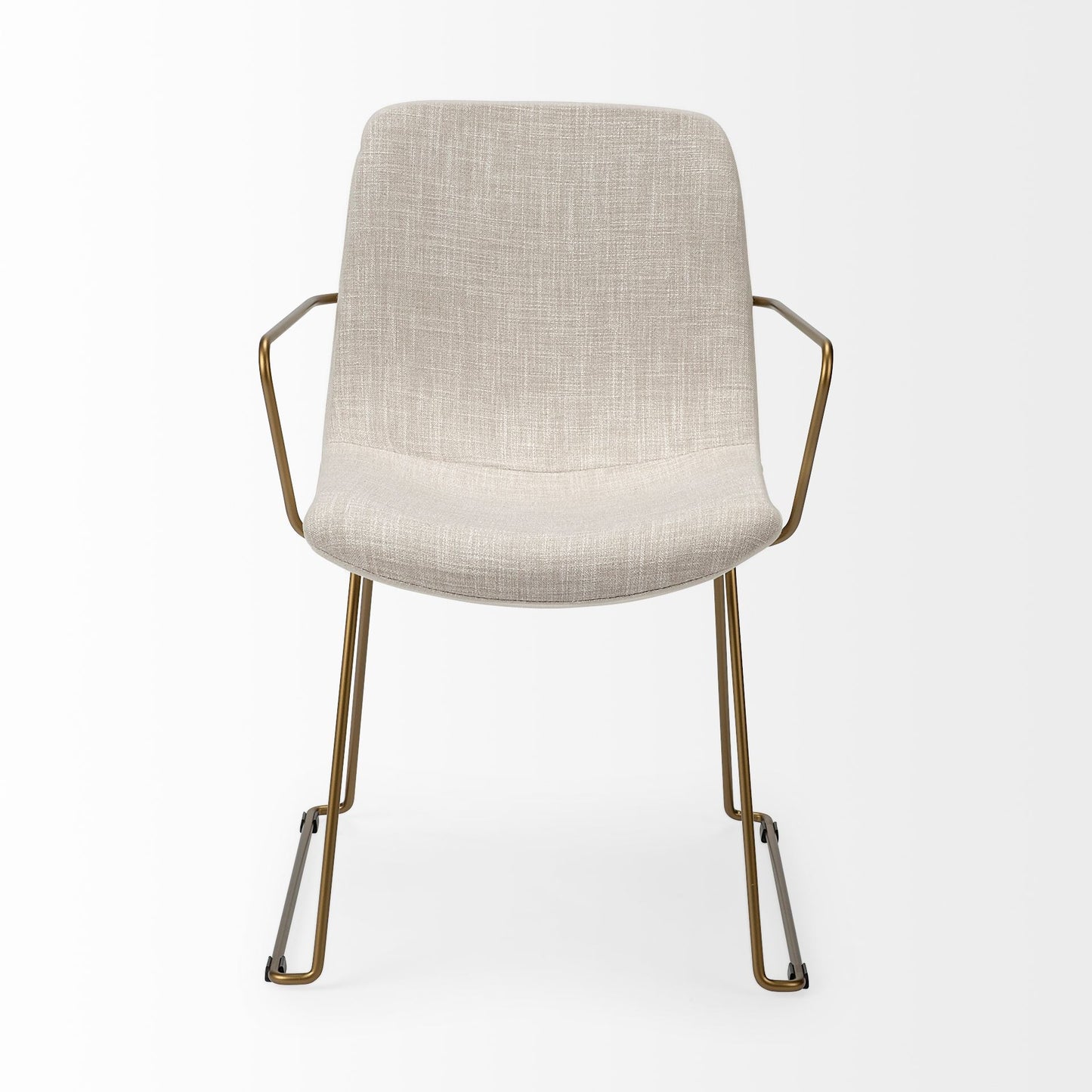 Sawyer Dining Chair Beige Fabric | Gold Metal (Armchair) - dining-chairs