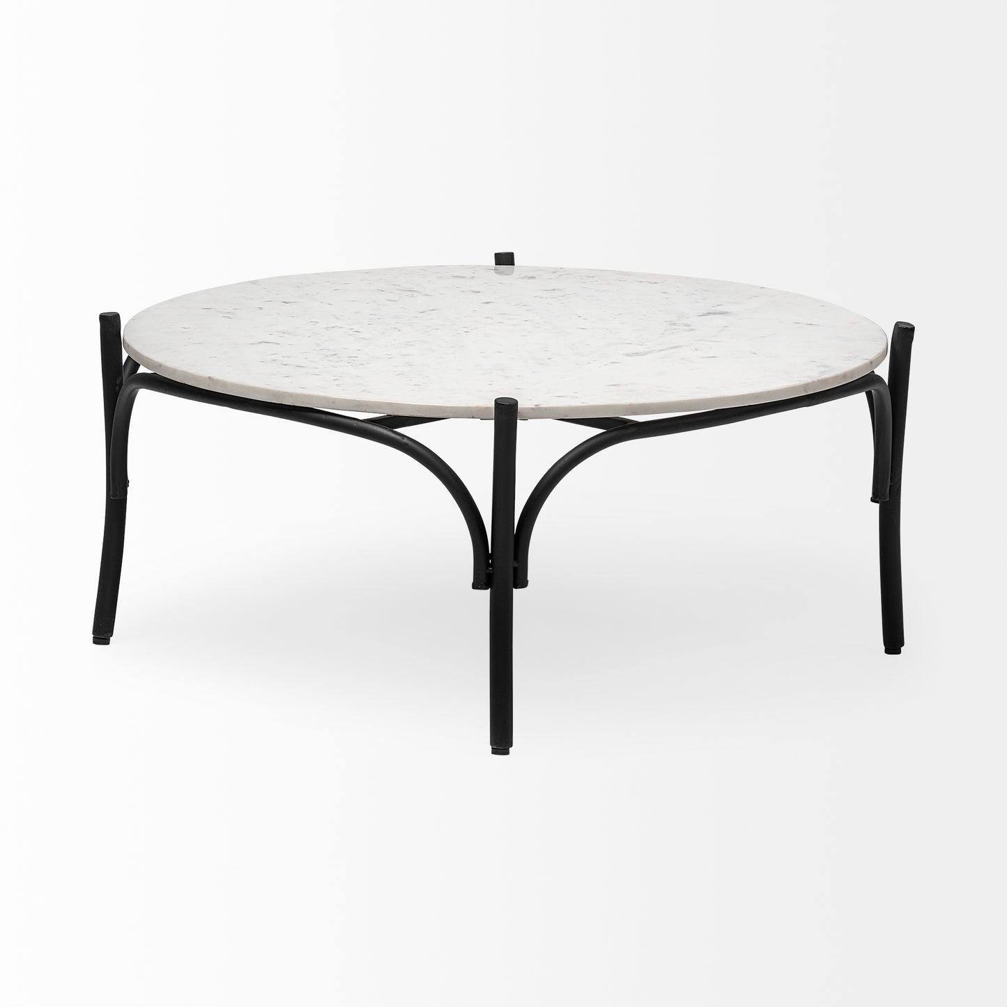 Etienne Coffee Table White Marble | Black Metal - coffee-tables