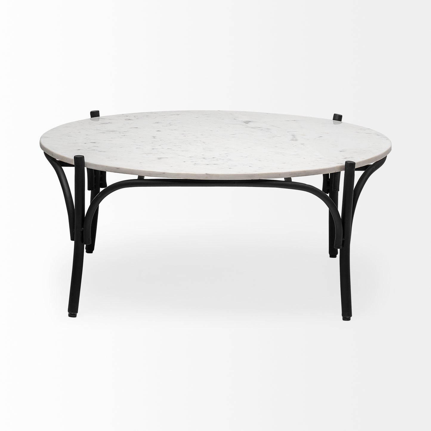 Etienne Coffee Table White Marble | Black Metal - coffee-tables