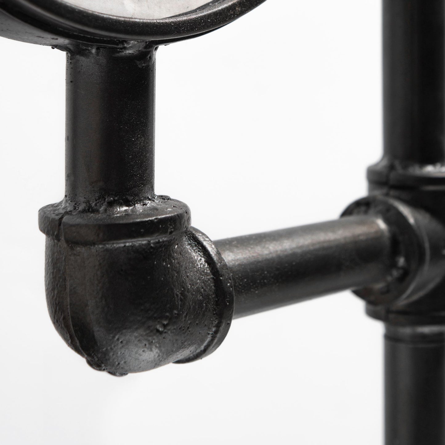 Trifect Black Iron Pipe Three Face Floor Clock