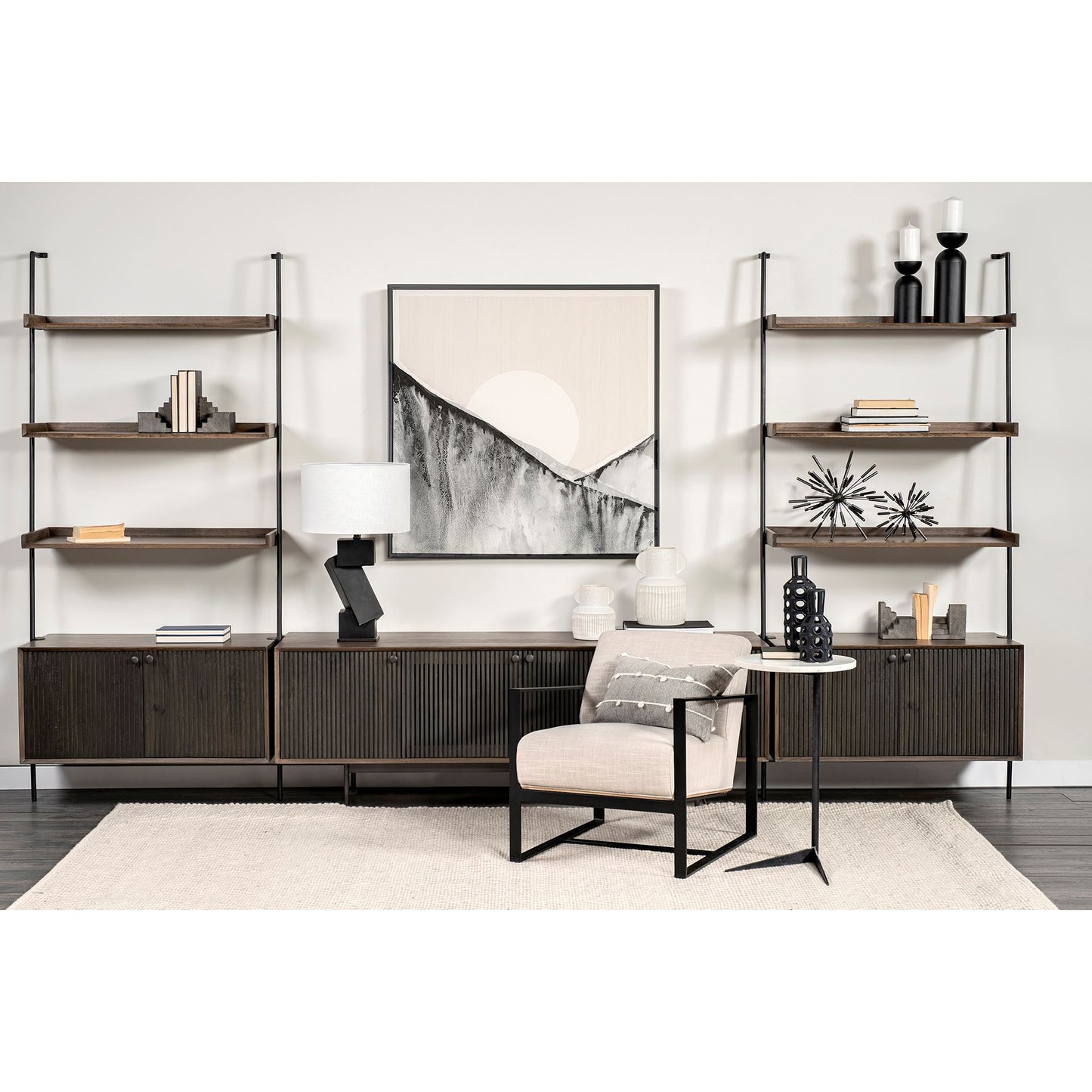 Ballatine Accent Table White Marble | Black Metal - accent-tables